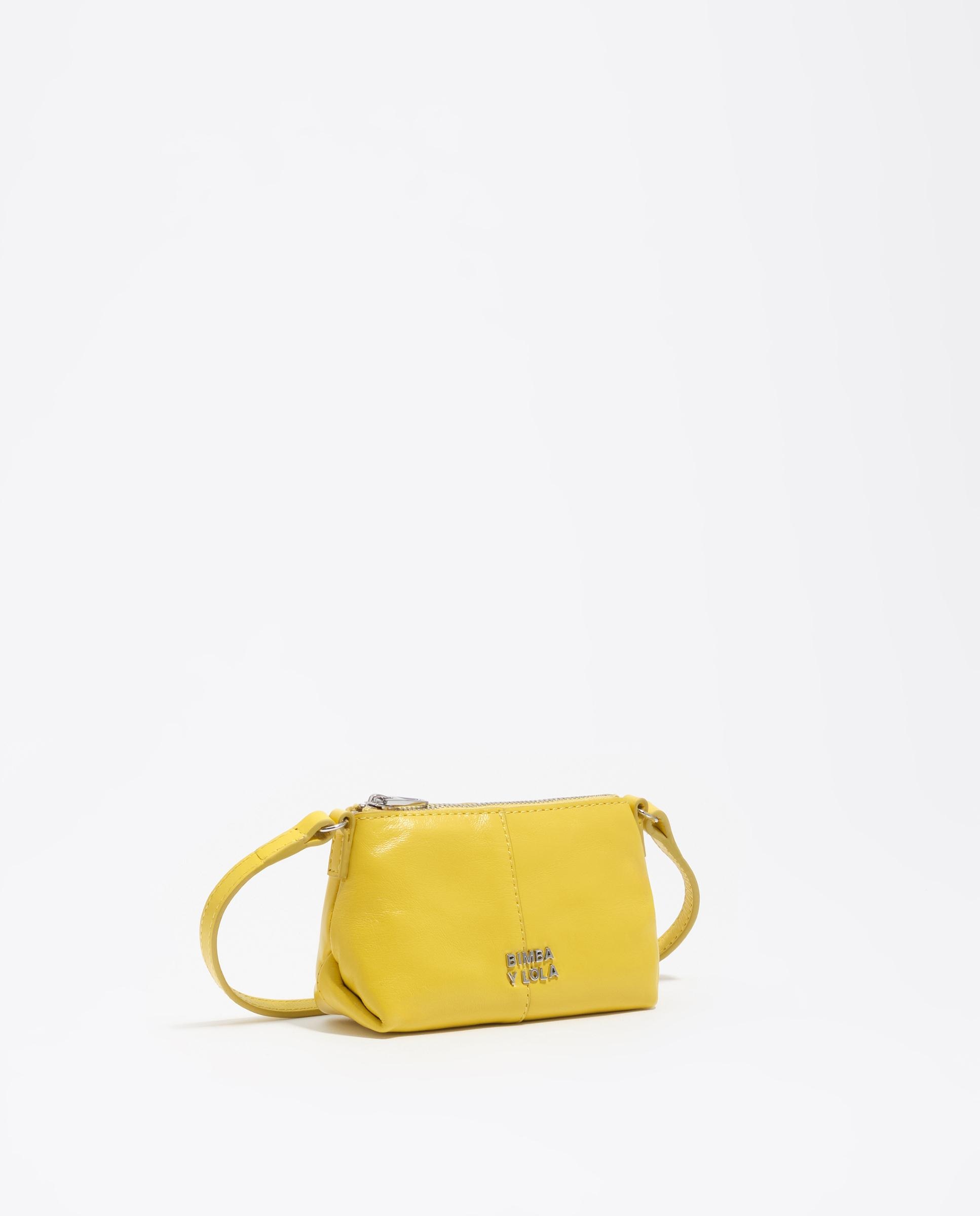 Mala a Tiracolo em Micro Pele Amarelo-2