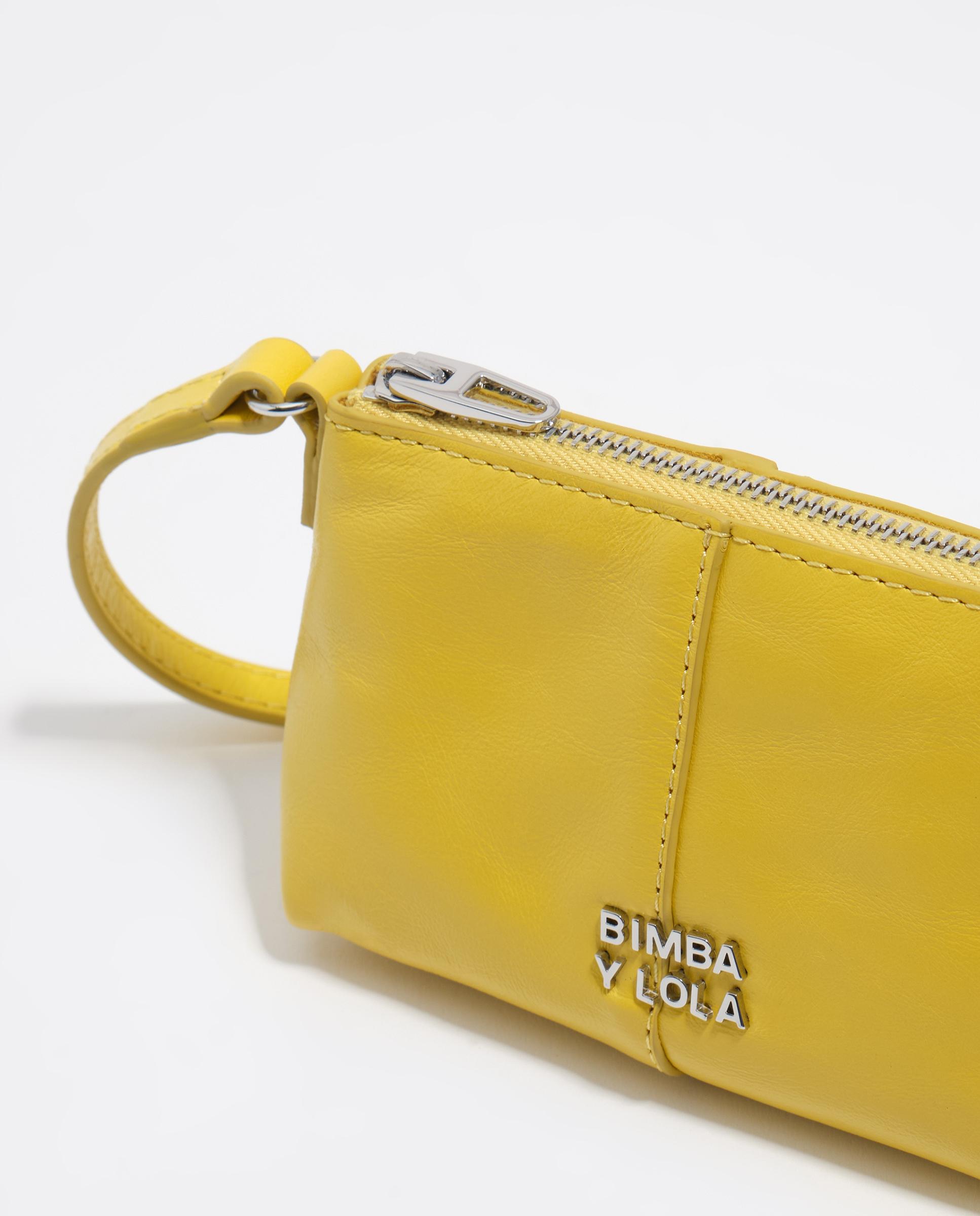 Mala a Tiracolo em Micro Pele Amarelo-4