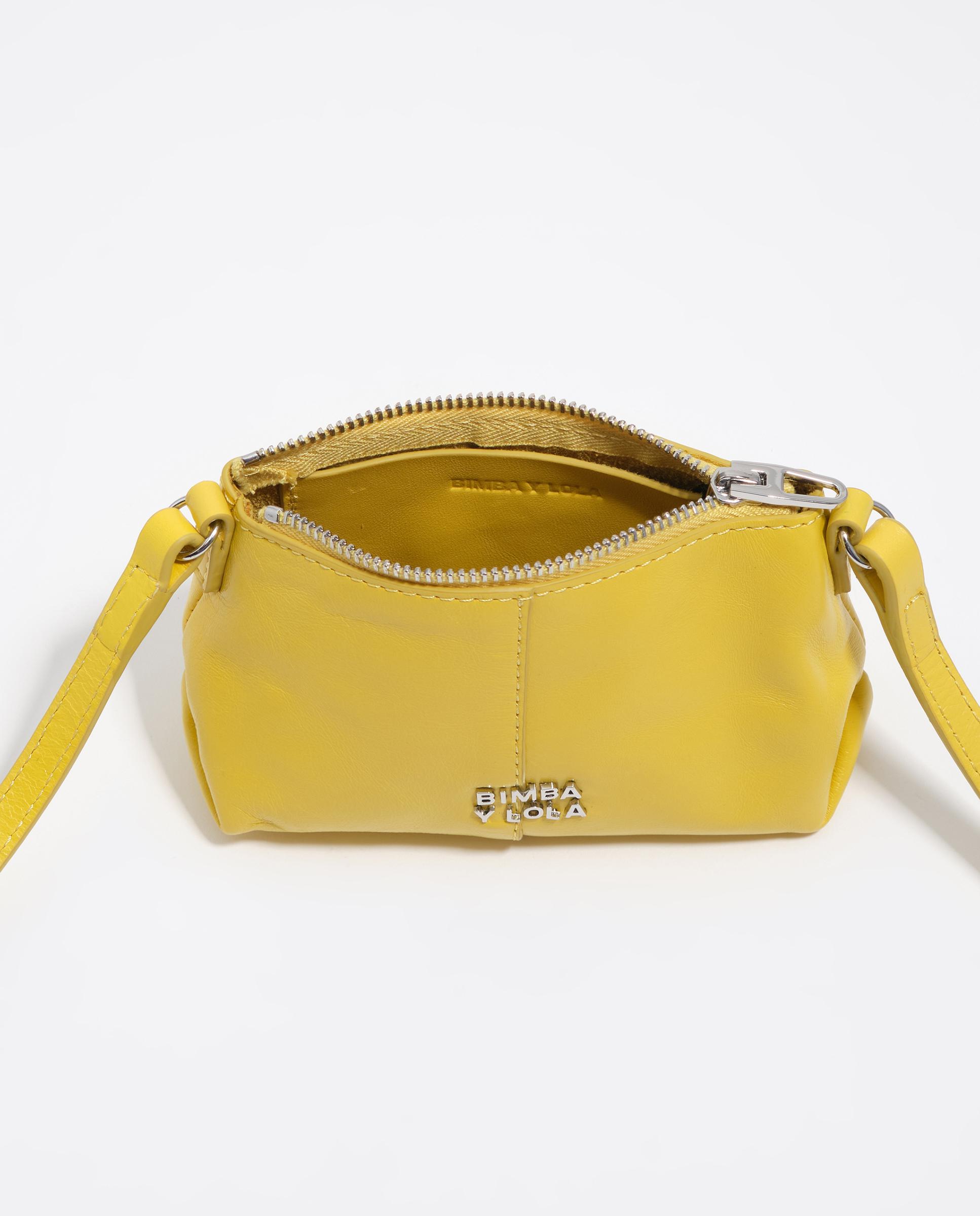 Mala a Tiracolo em Micro Pele Amarelo-5