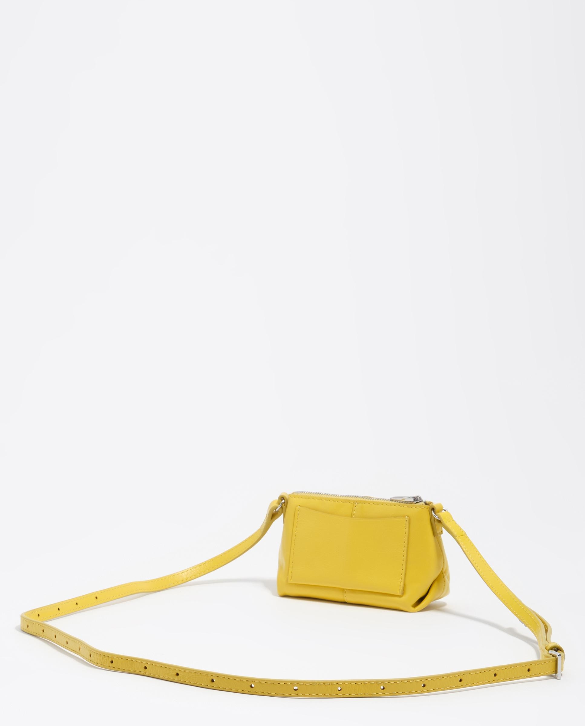 Mala a Tiracolo em Micro Pele Amarelo-6