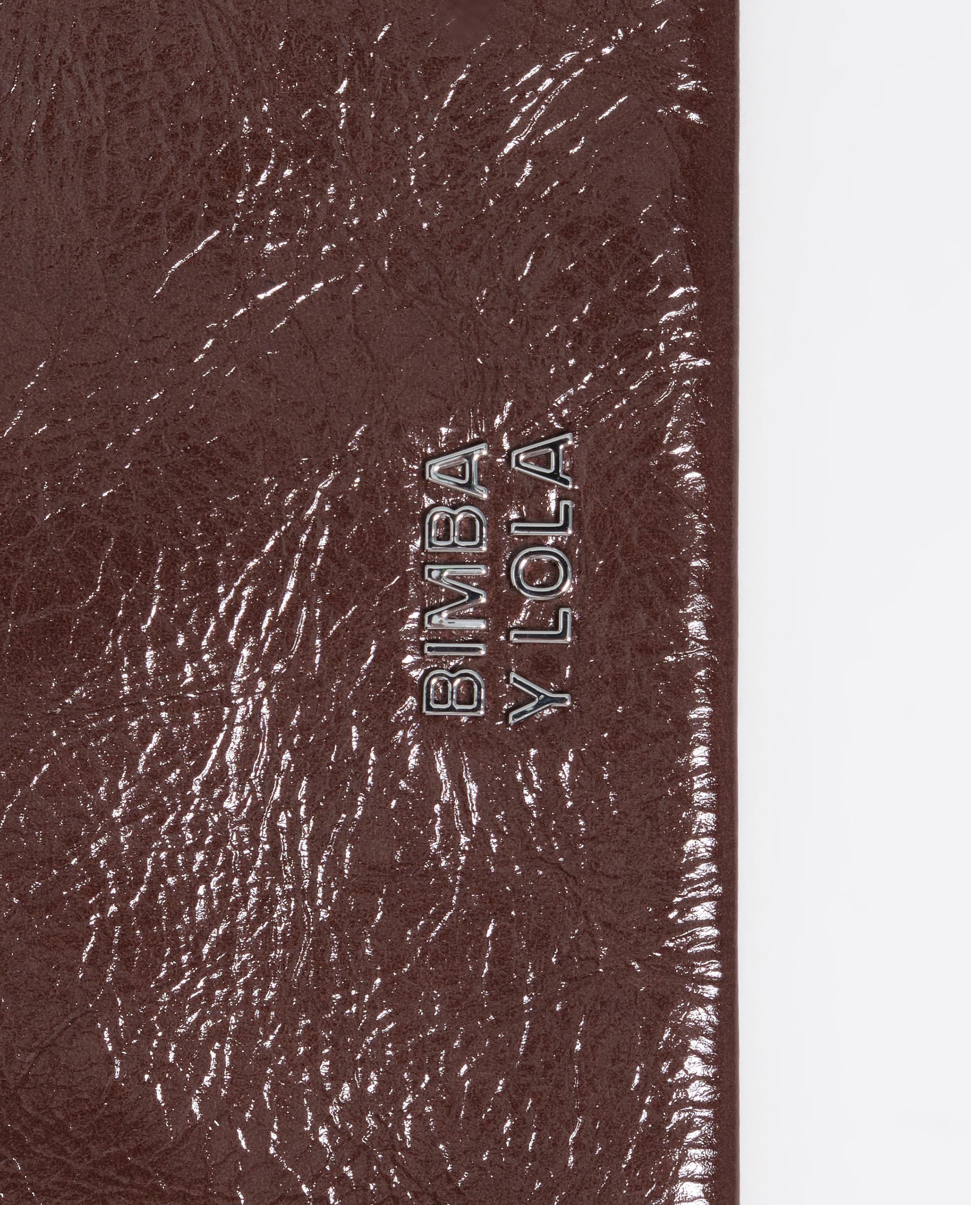 Porta-moedas de Pele com Fecho Zip Castanho-4
