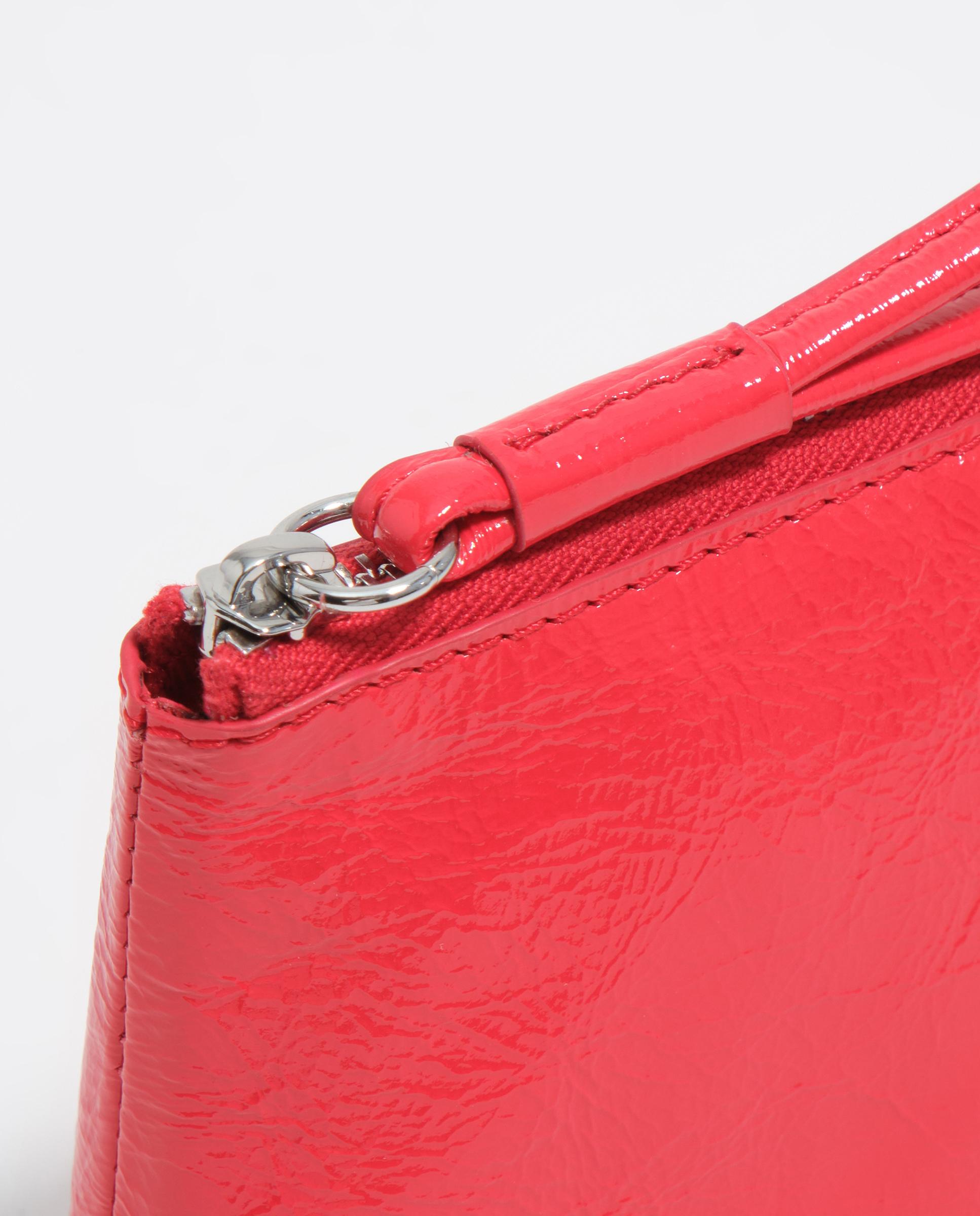 Porta-moedas de Pele com Alça de Mão Vermelho-2