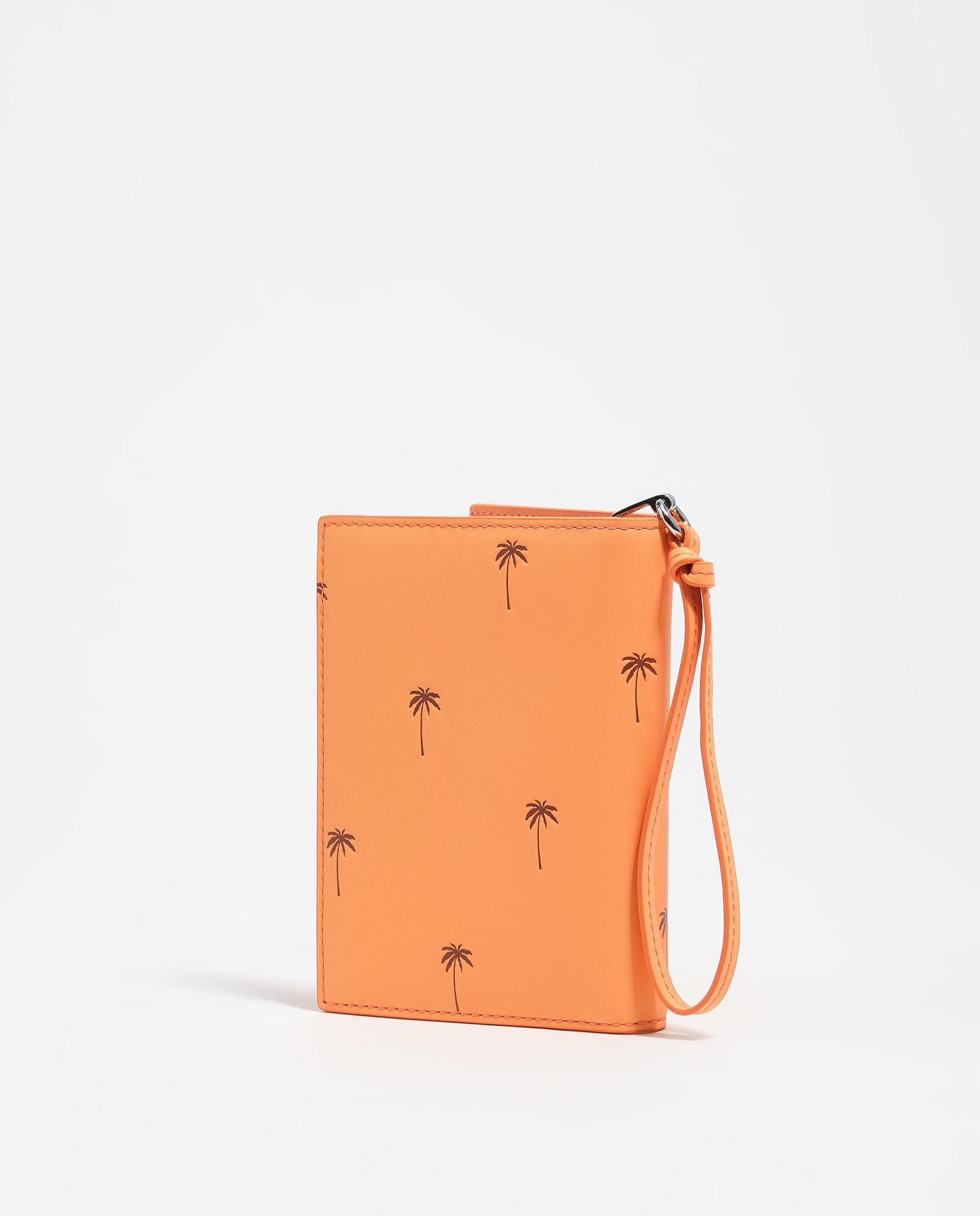 Capa para Passaporte de Pele Laranja-4