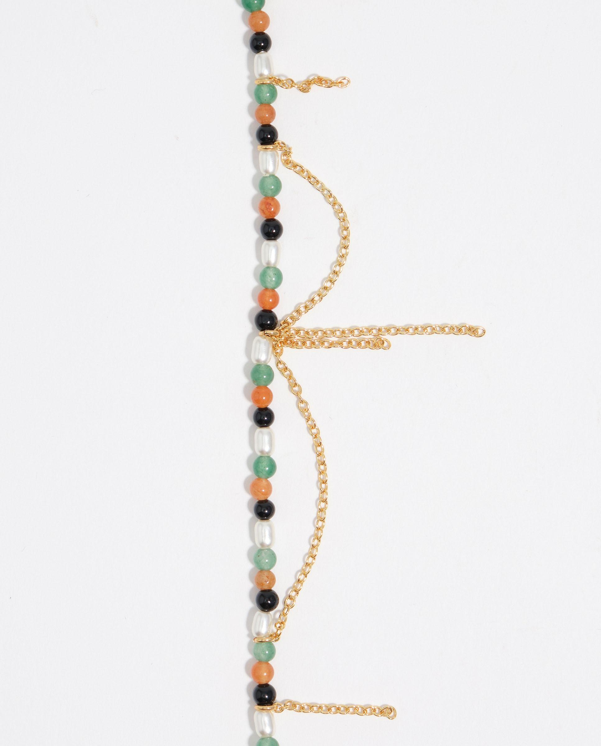 Pulseira com Pedras e Correntes Verde-2