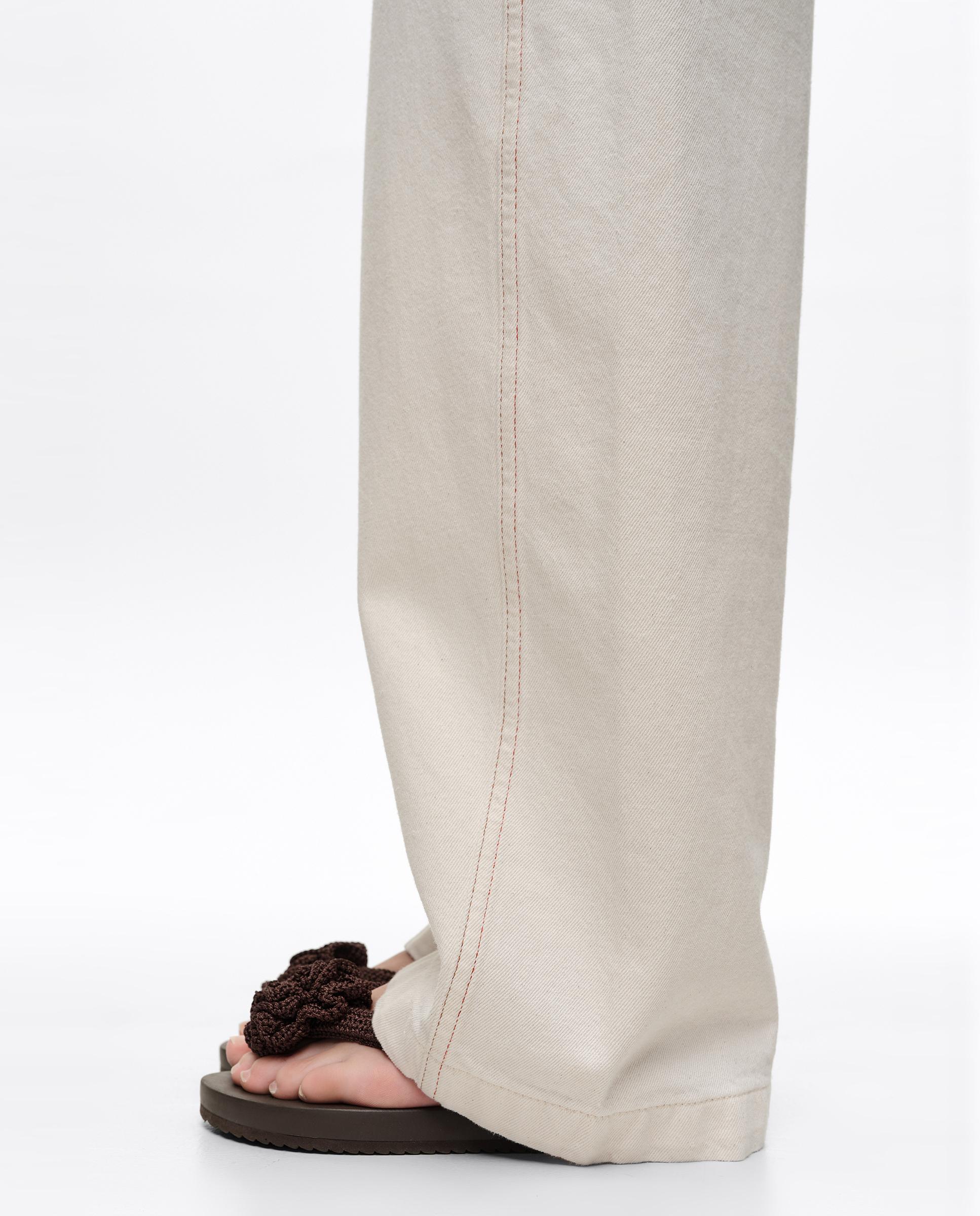 Chinelos Flip Flop com Crochet Castanho-2