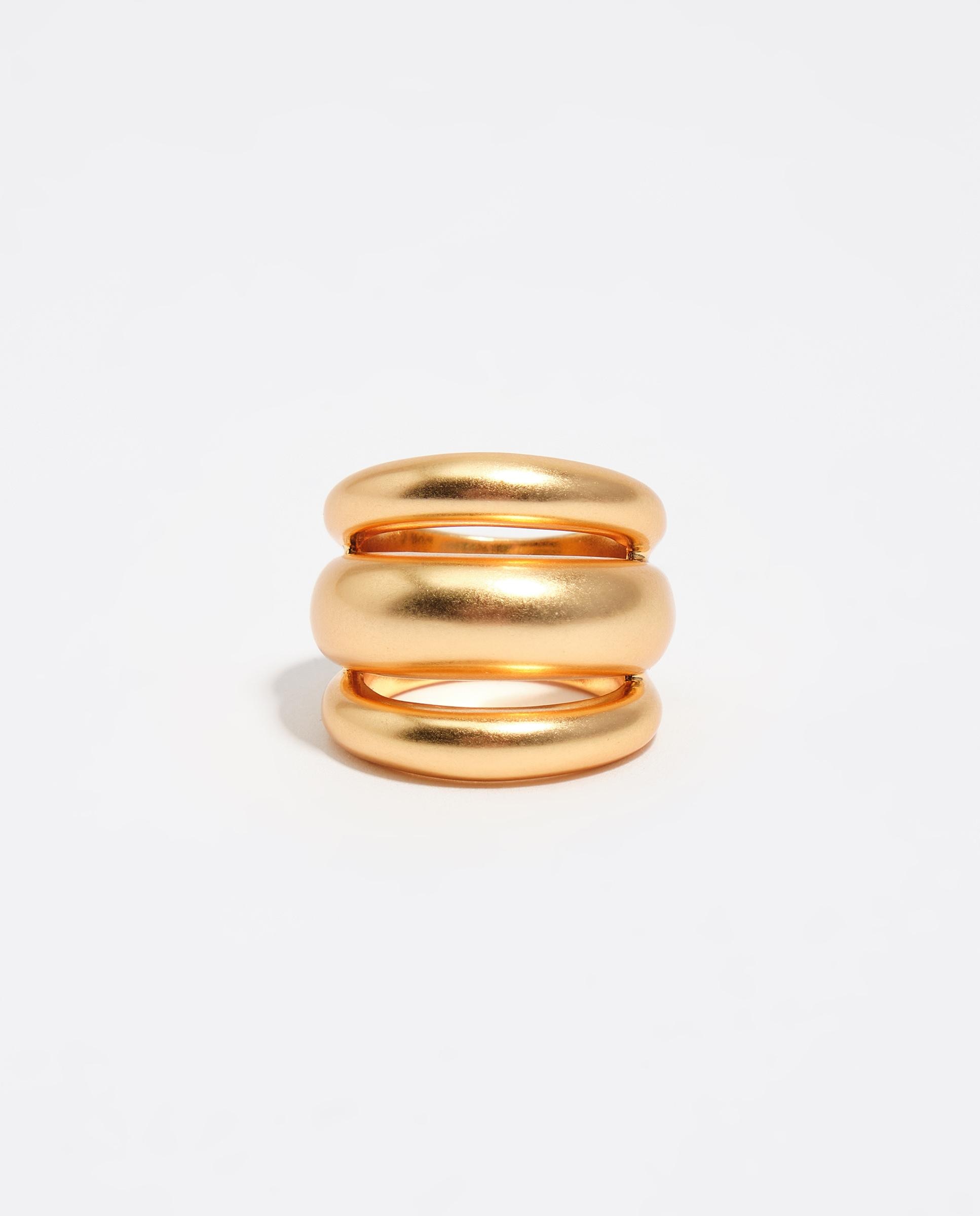Anel de Três Tiras Dourado Dourado-3