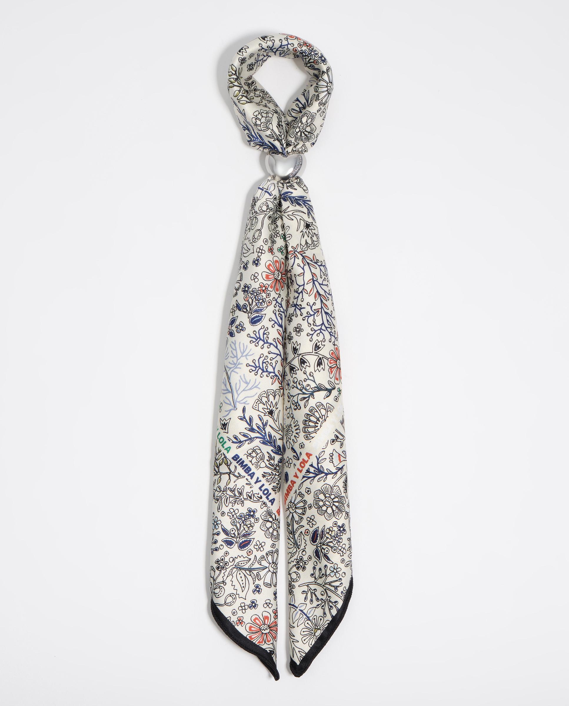 Imagem 0 de Écharpe Quadrada com Pendentes e Estampado de Flores