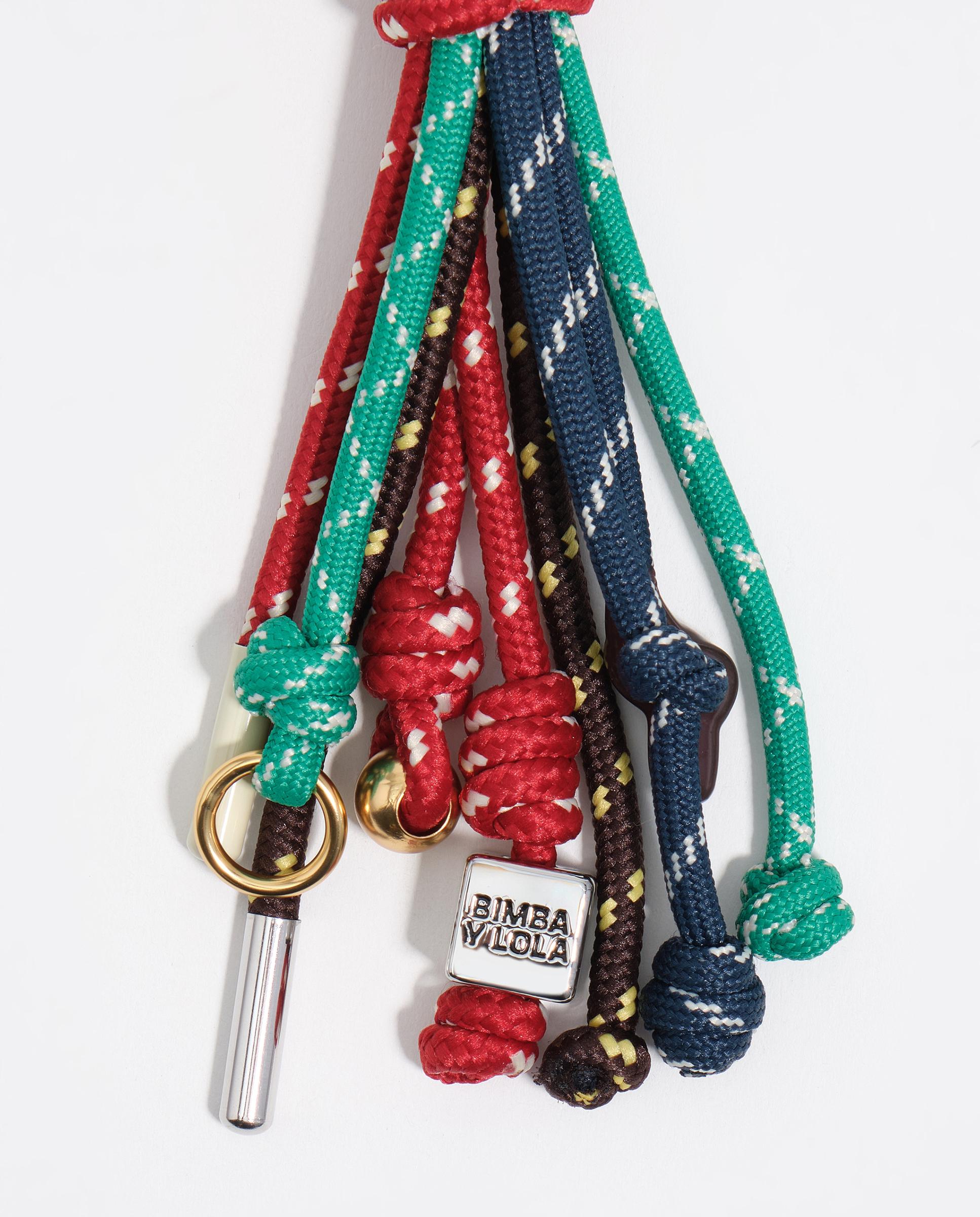 Porta-chaves Pompom de Cabos com Coração Multicolor-2