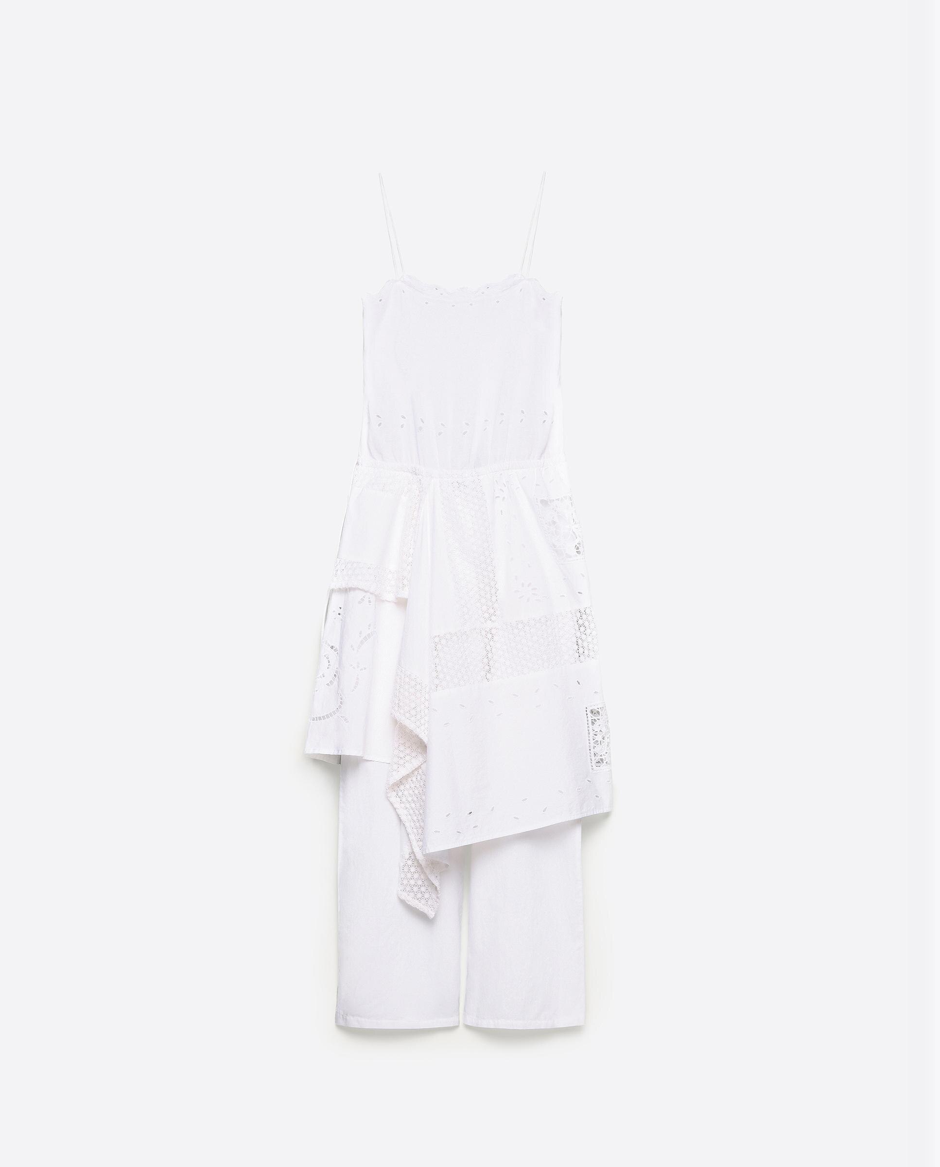 Vestido Midi de Alças com Detalhes em Crochet Bege-6