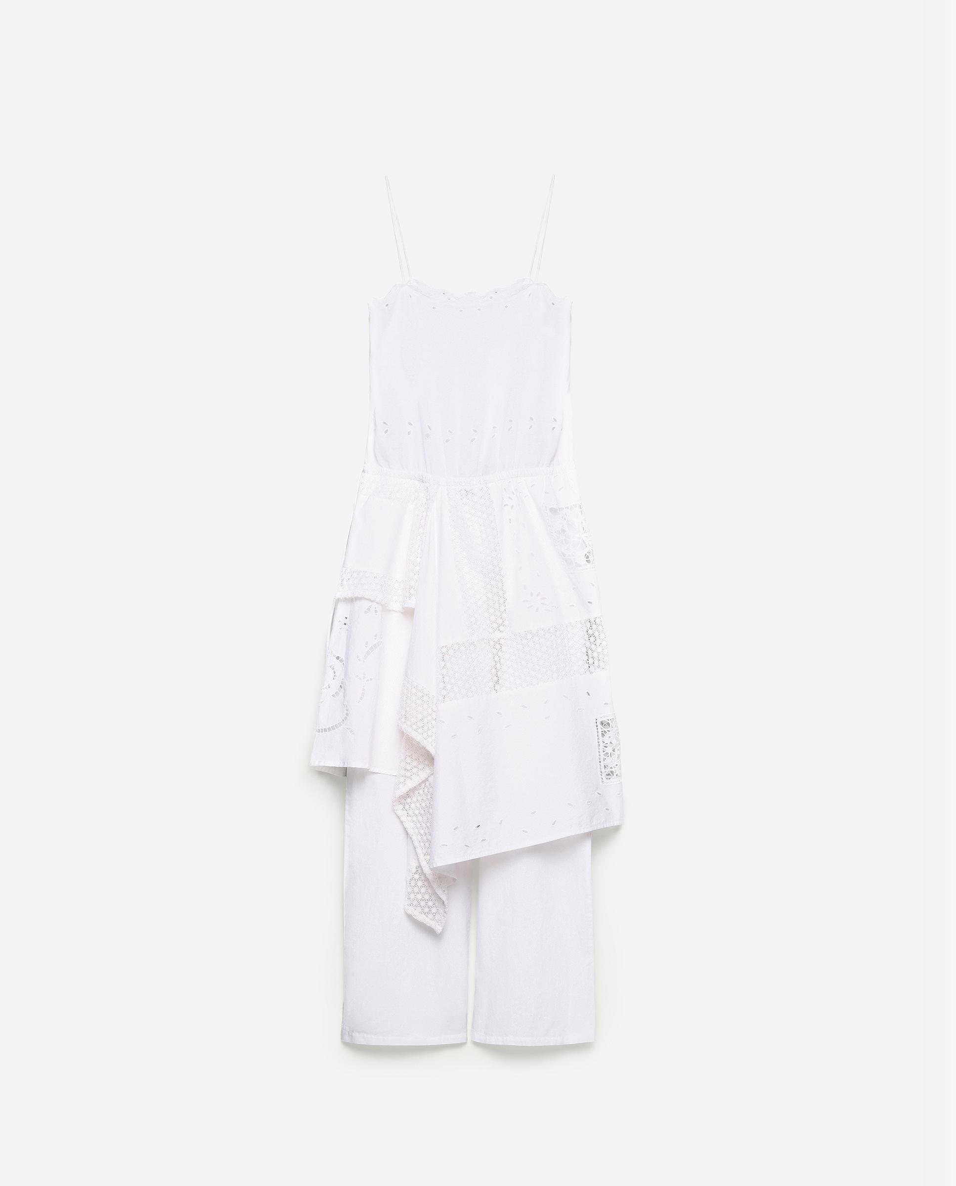 Vestido Midi de Alças com Detalhes em Crochet Bege-6