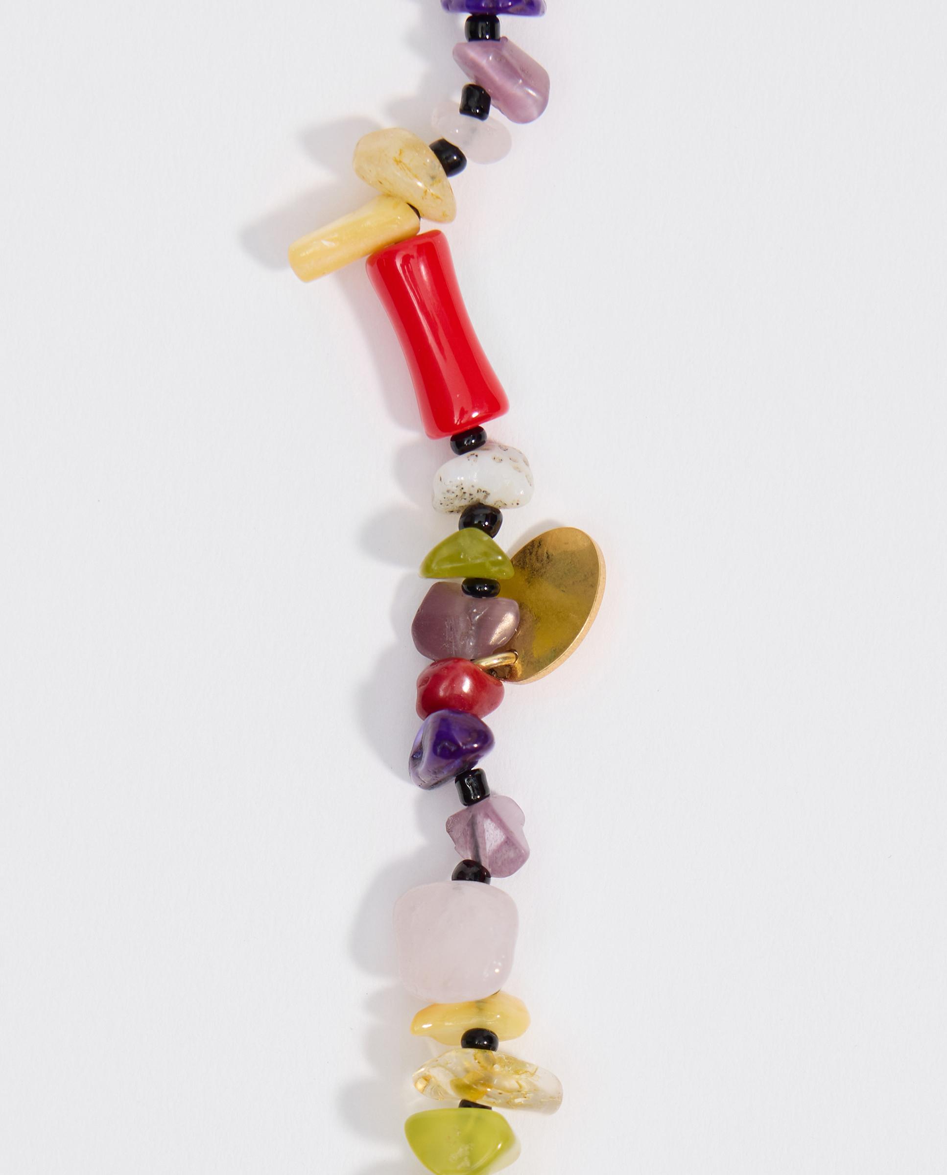Pulseira de Corrente Dupla e Pedras Vermelho-3