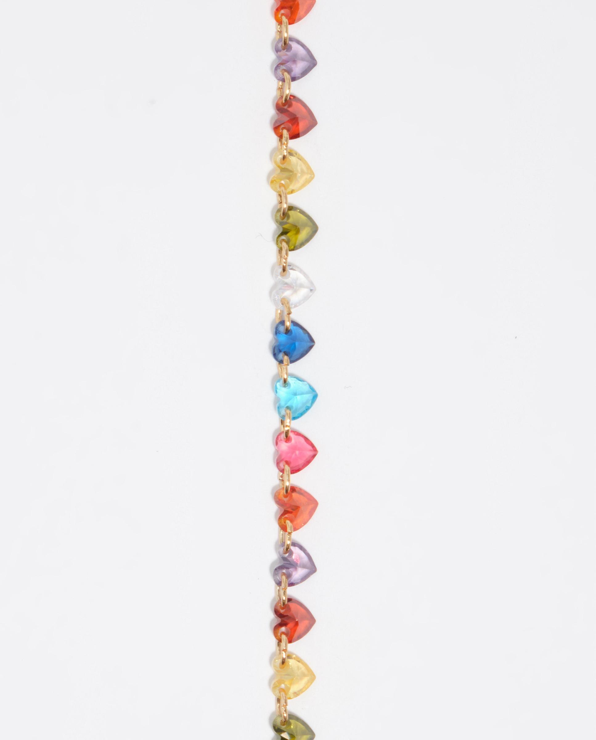 Colar Mini Corações Cristal Multicolor-2