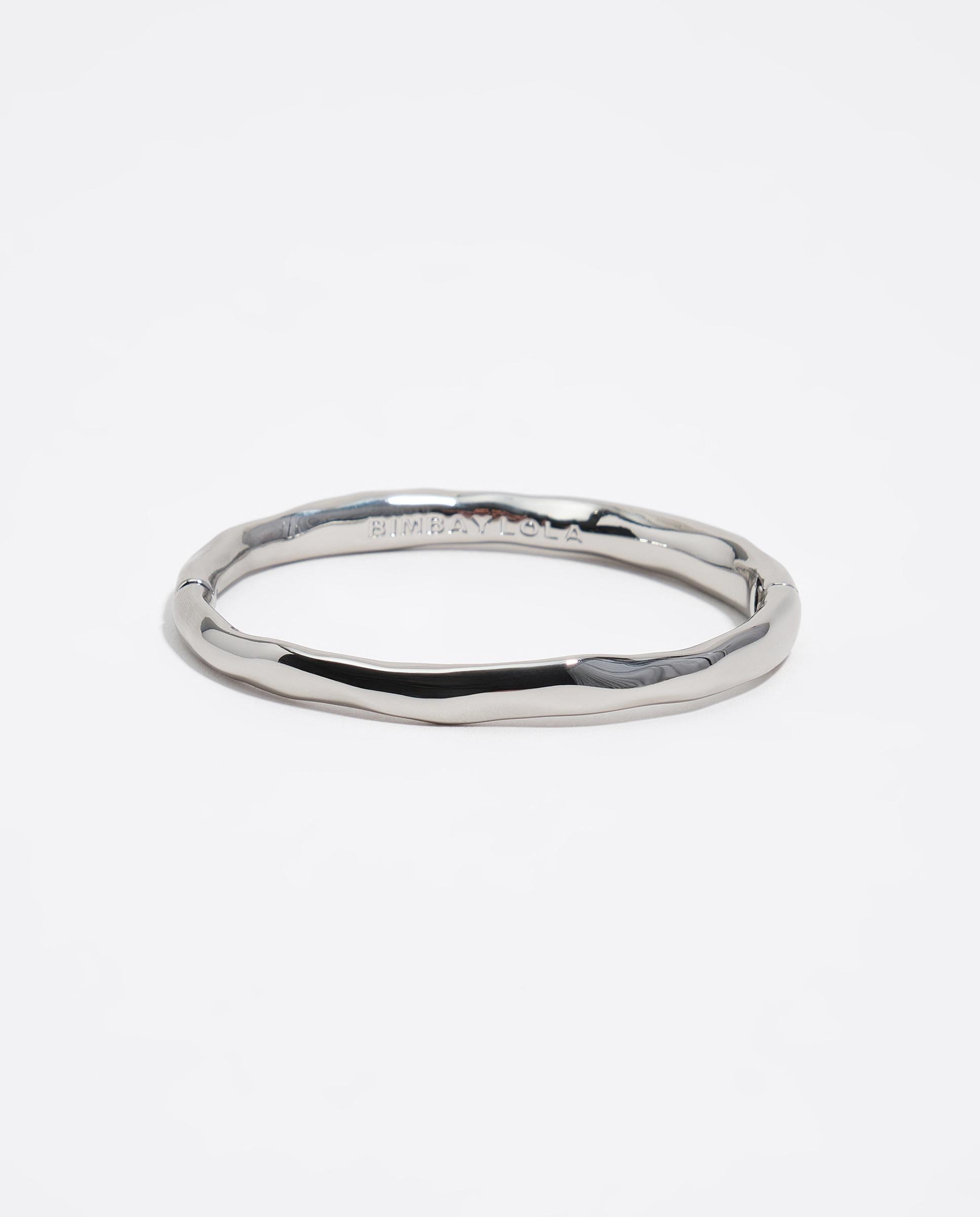Pulseira Irregular com Fecho de Dobradiça Prata-3