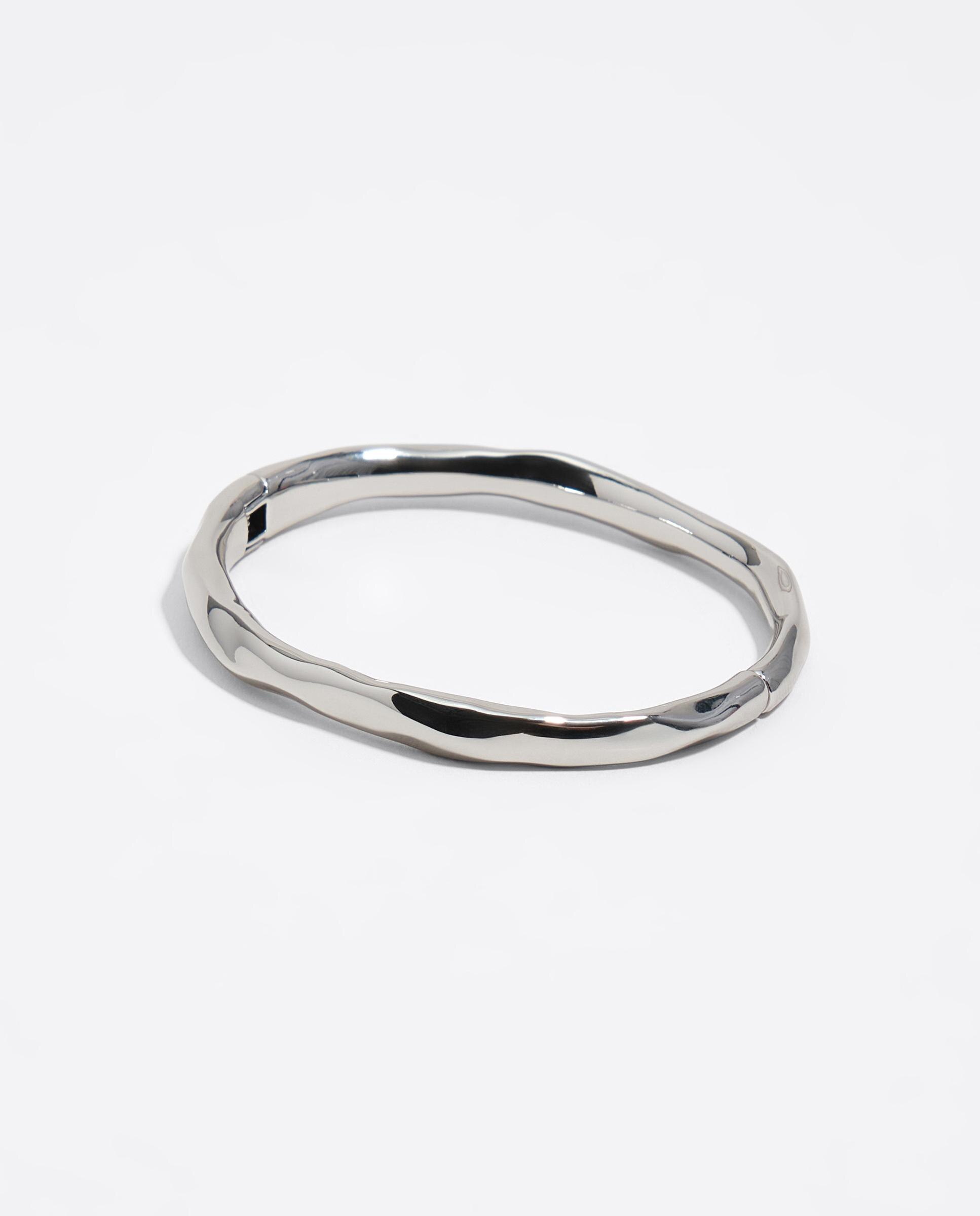 Pulseira Irregular com Fecho de Dobradiça Prata-4