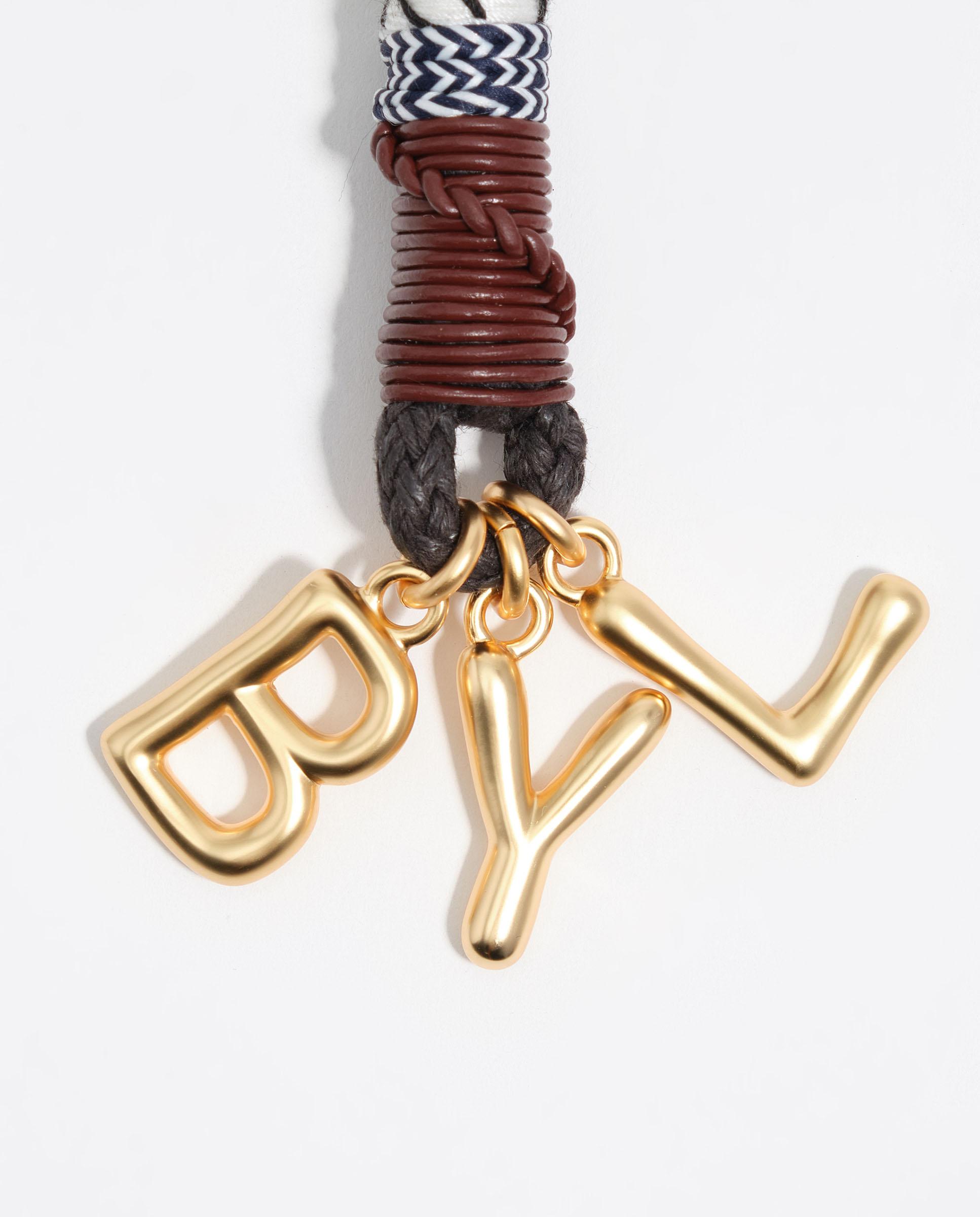 Porta-chaves Cabo com Nó e Charms Castanho-2