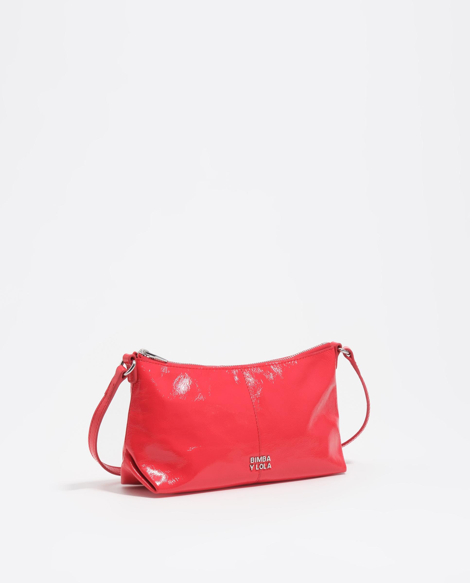Mala a Tiracolo Mini Pele Brilhante Vermelho-2