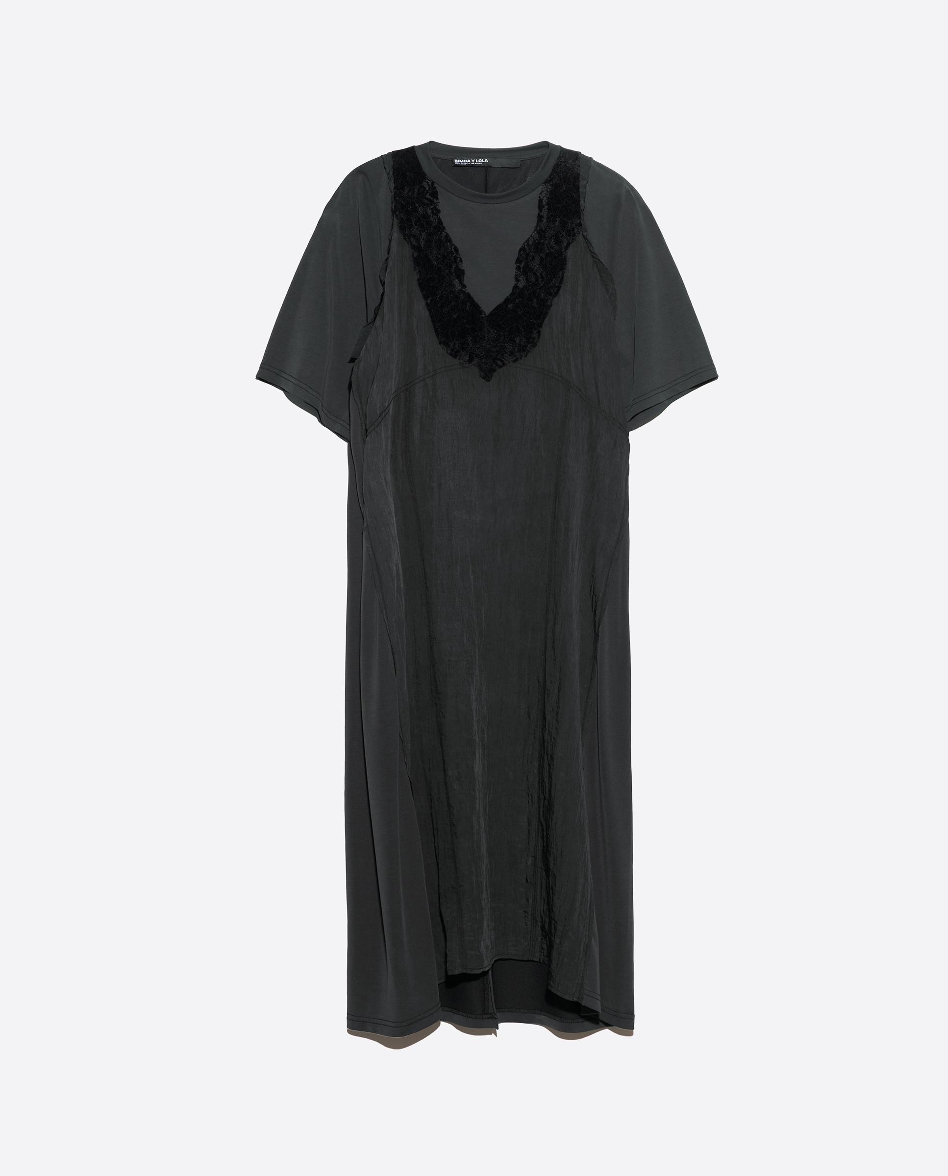 Vestido Peitilho com Rendas Preto-5