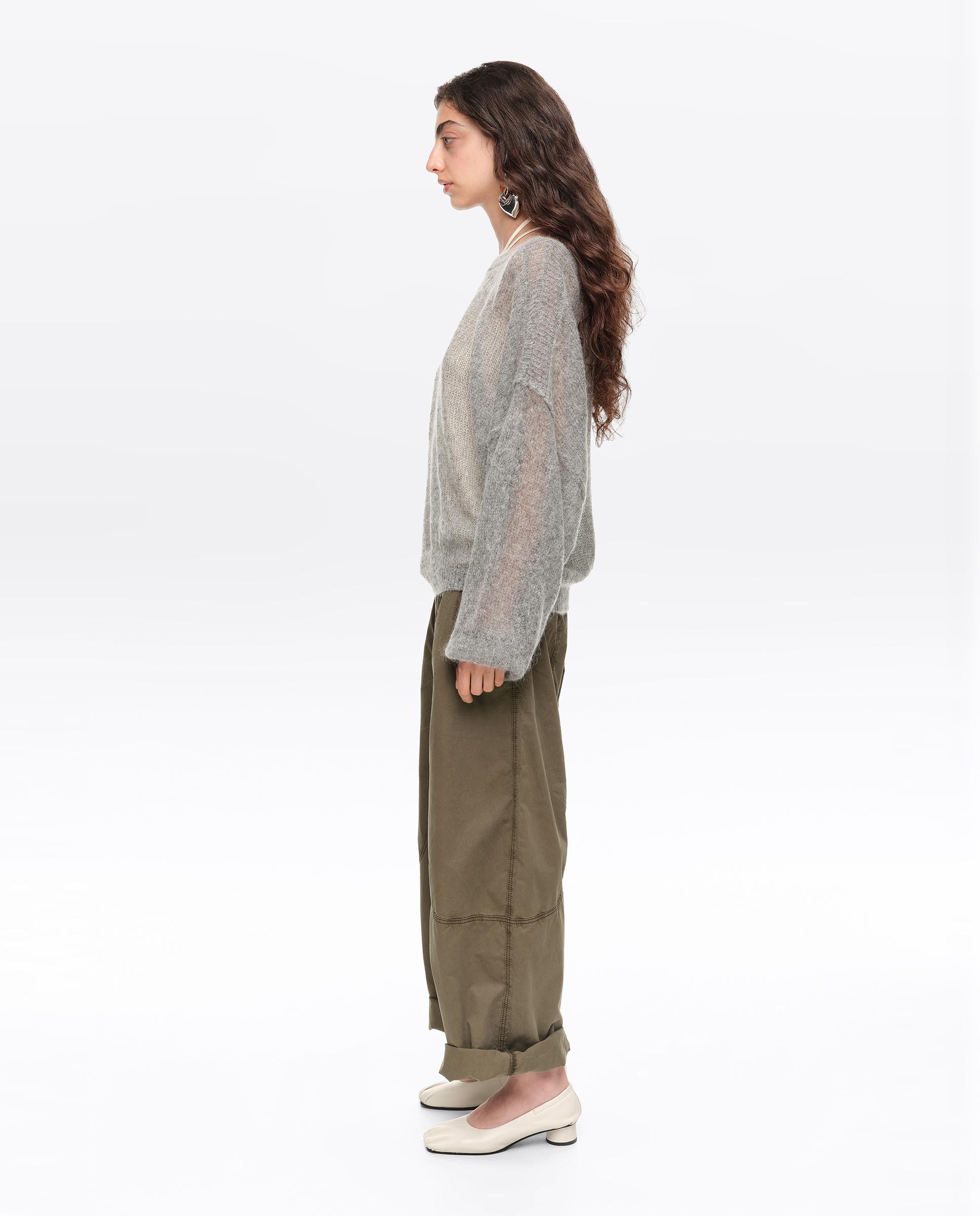 Camisola Mohair com Decote À Barco Cinzento-claro-3