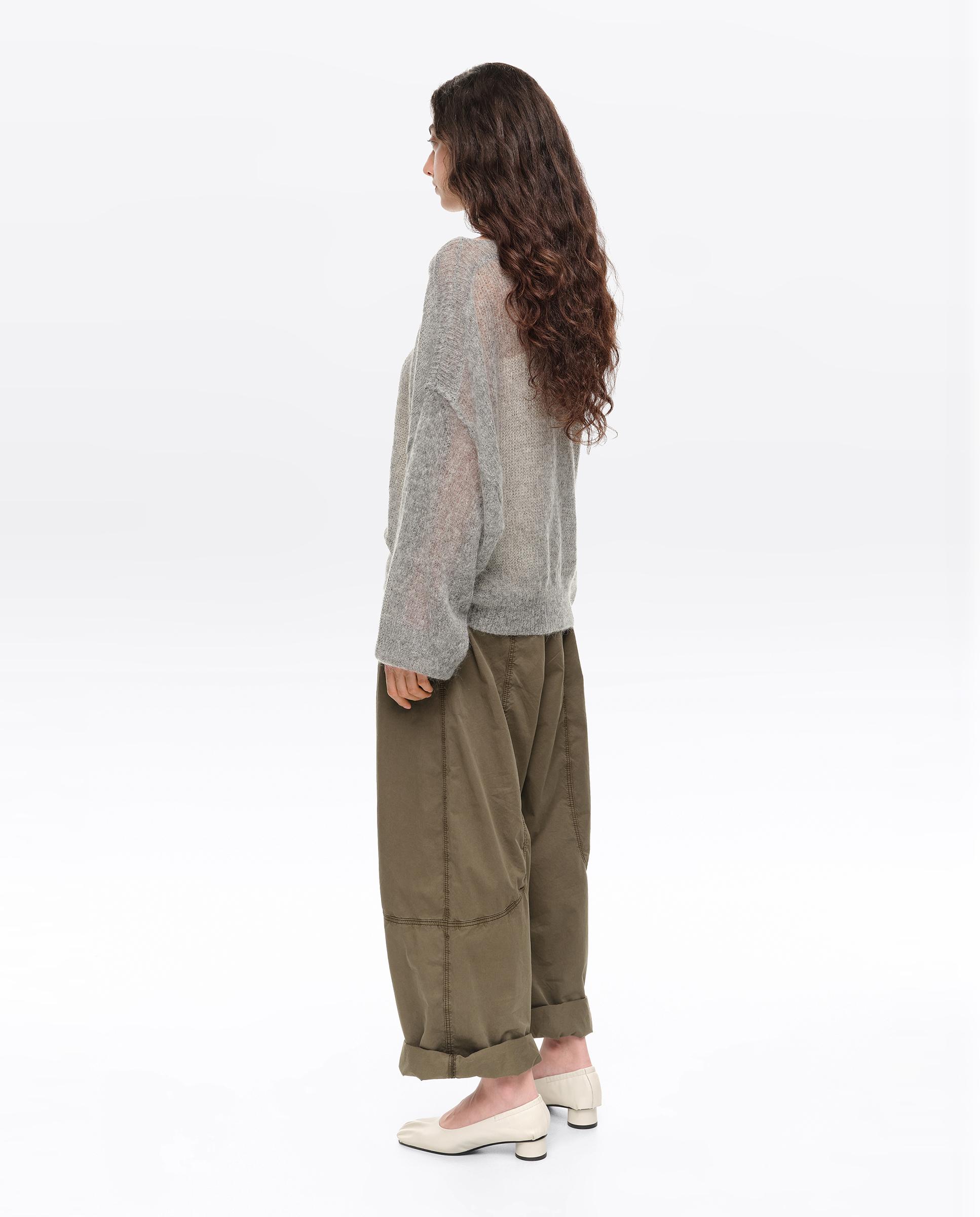 Camisola Mohair com Decote À Barco Cinzento-claro-4