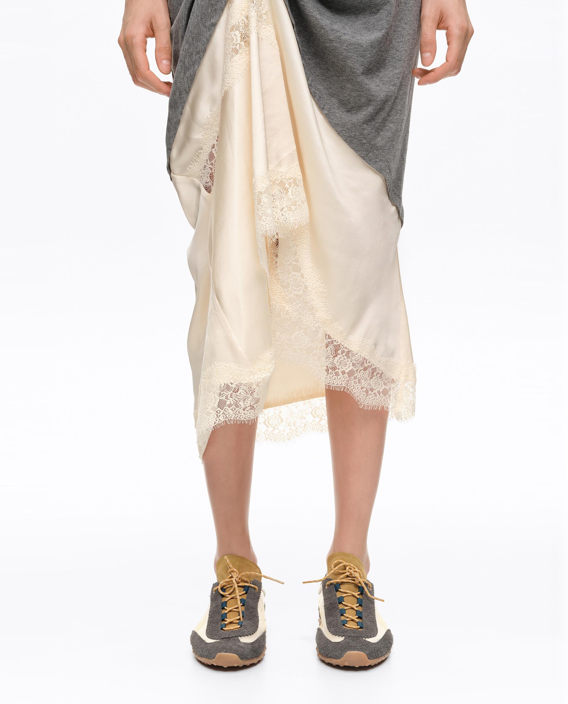 Vestido T-shirt Bimaterial com Nó Cinzento-claro-3