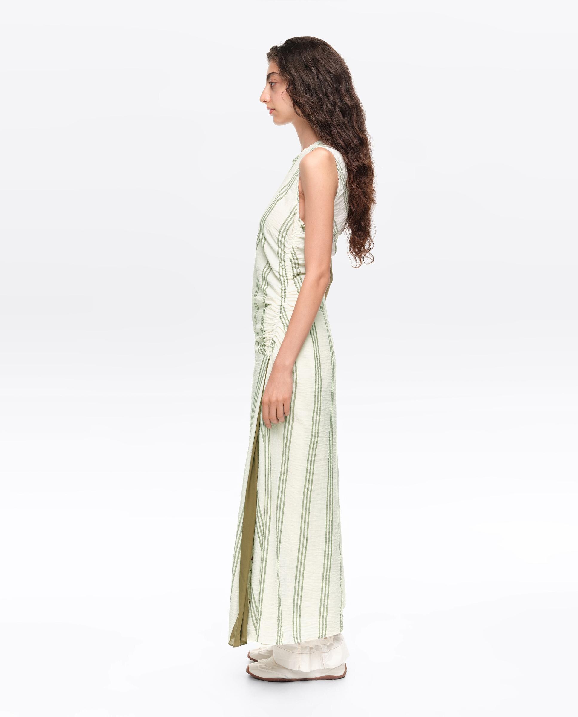 Vestido Midi com Sisas Verde-4