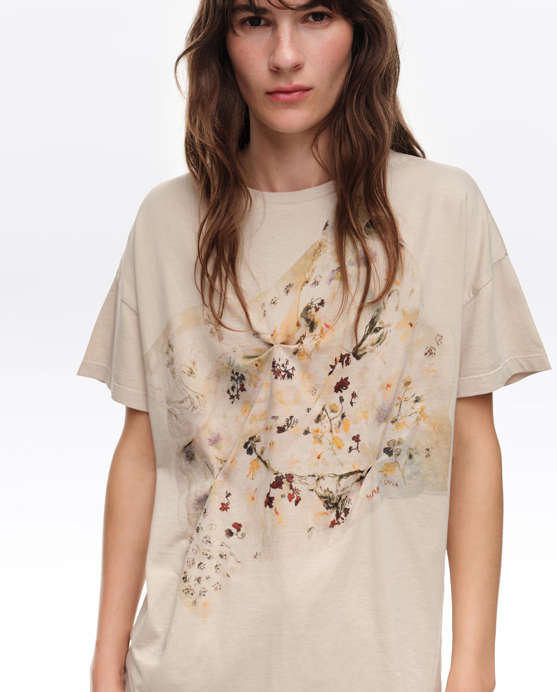 T-shirt com Logo Flores Verde-2