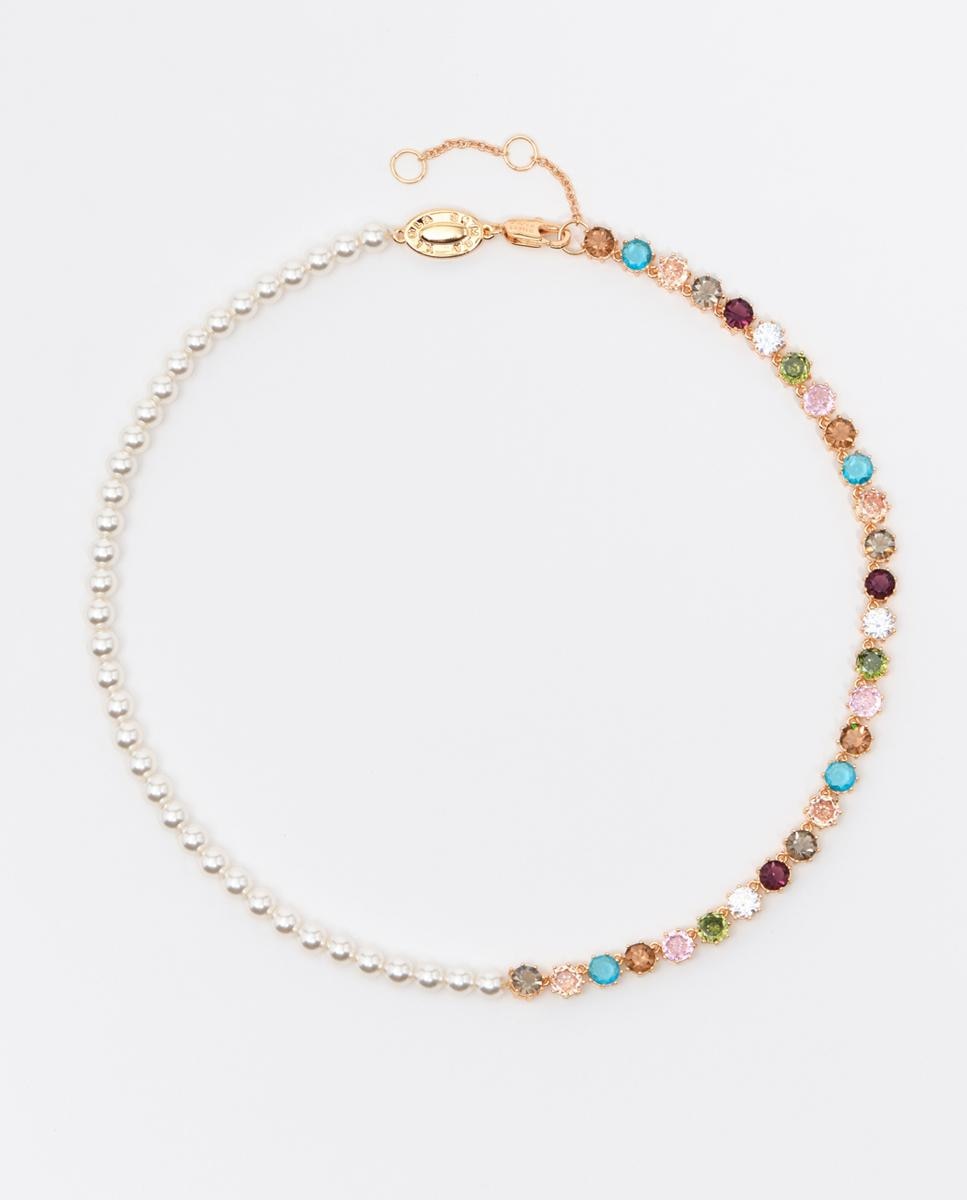 Imagem 0 de Colar de Pérolas e Cristais Multicolor