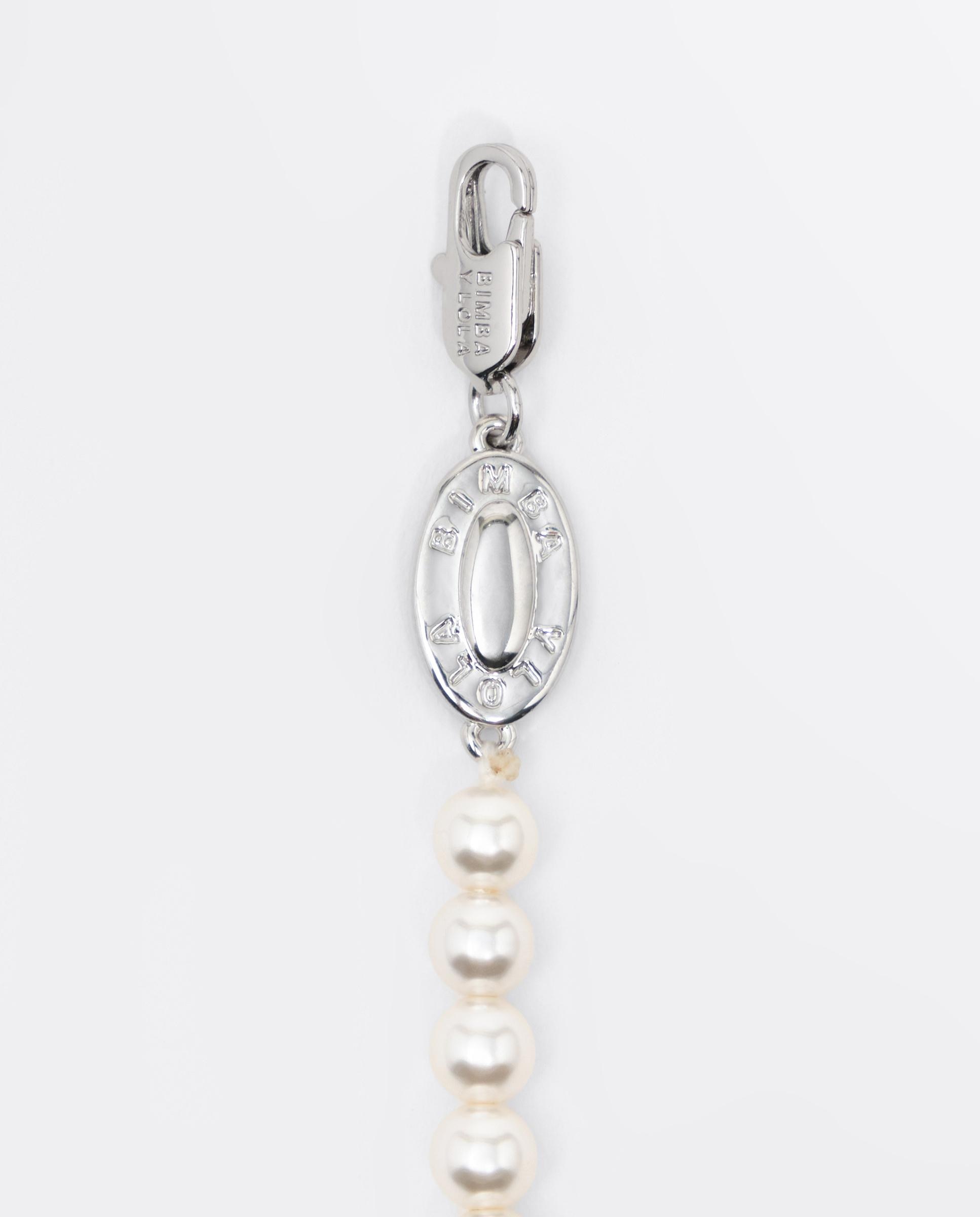 Colar de Pérolas e Cristais com Forma de Coração Branco-3