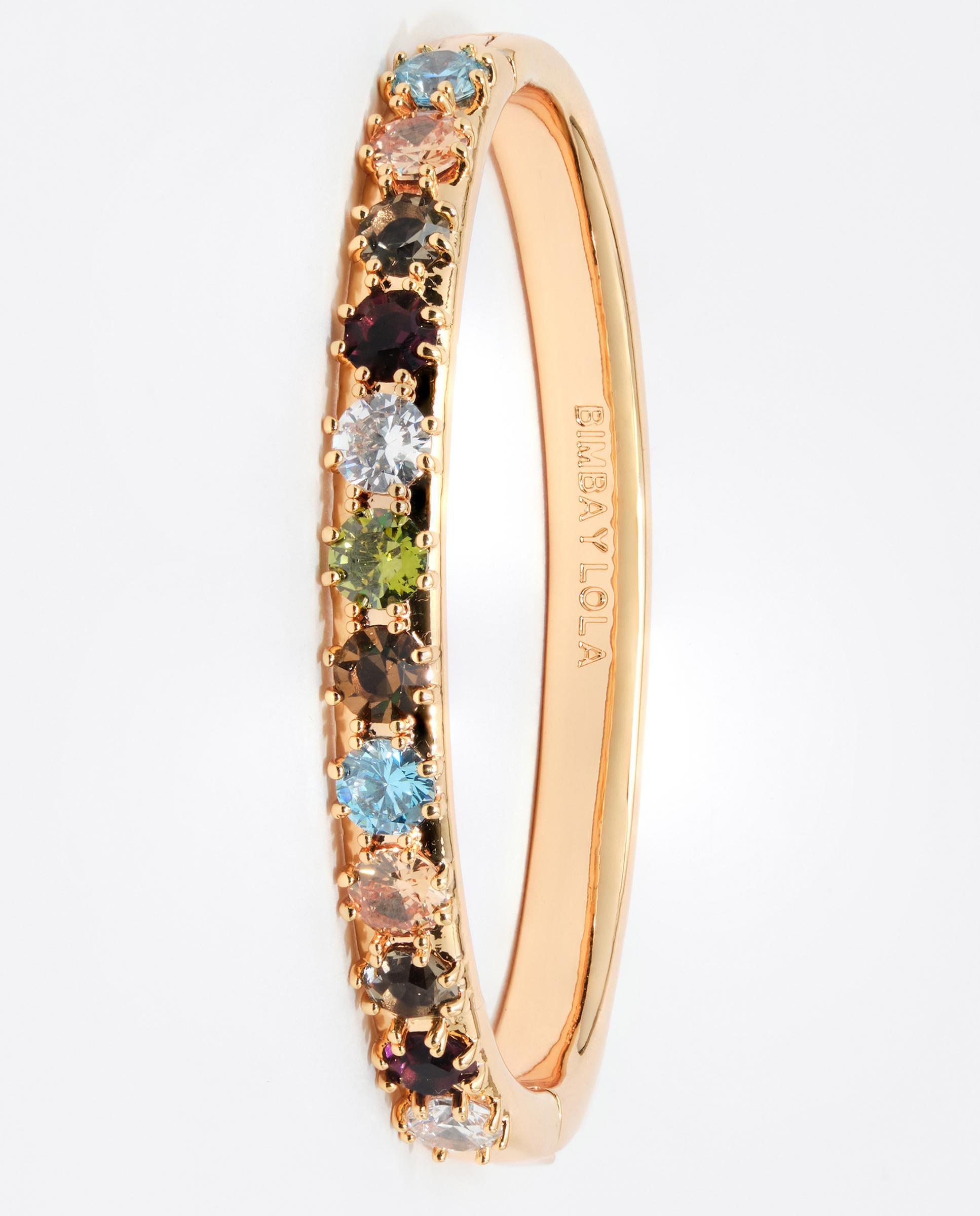 Pulseira Rígida Cristais Dourado-2