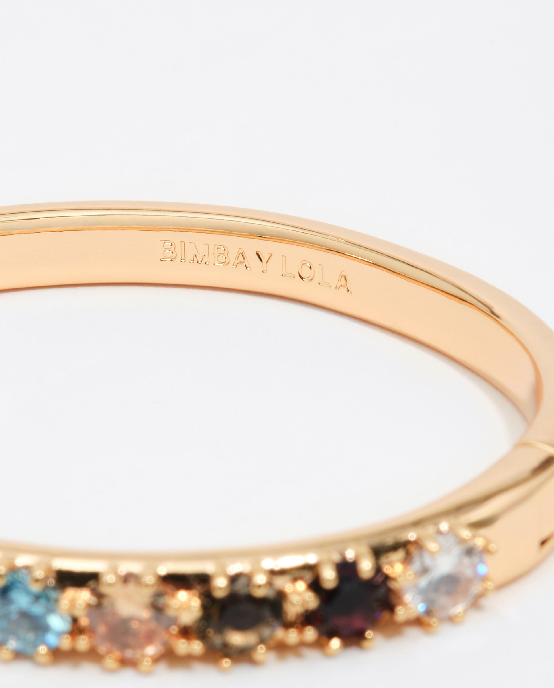 Pulseira Rígida Cristais Dourado-3