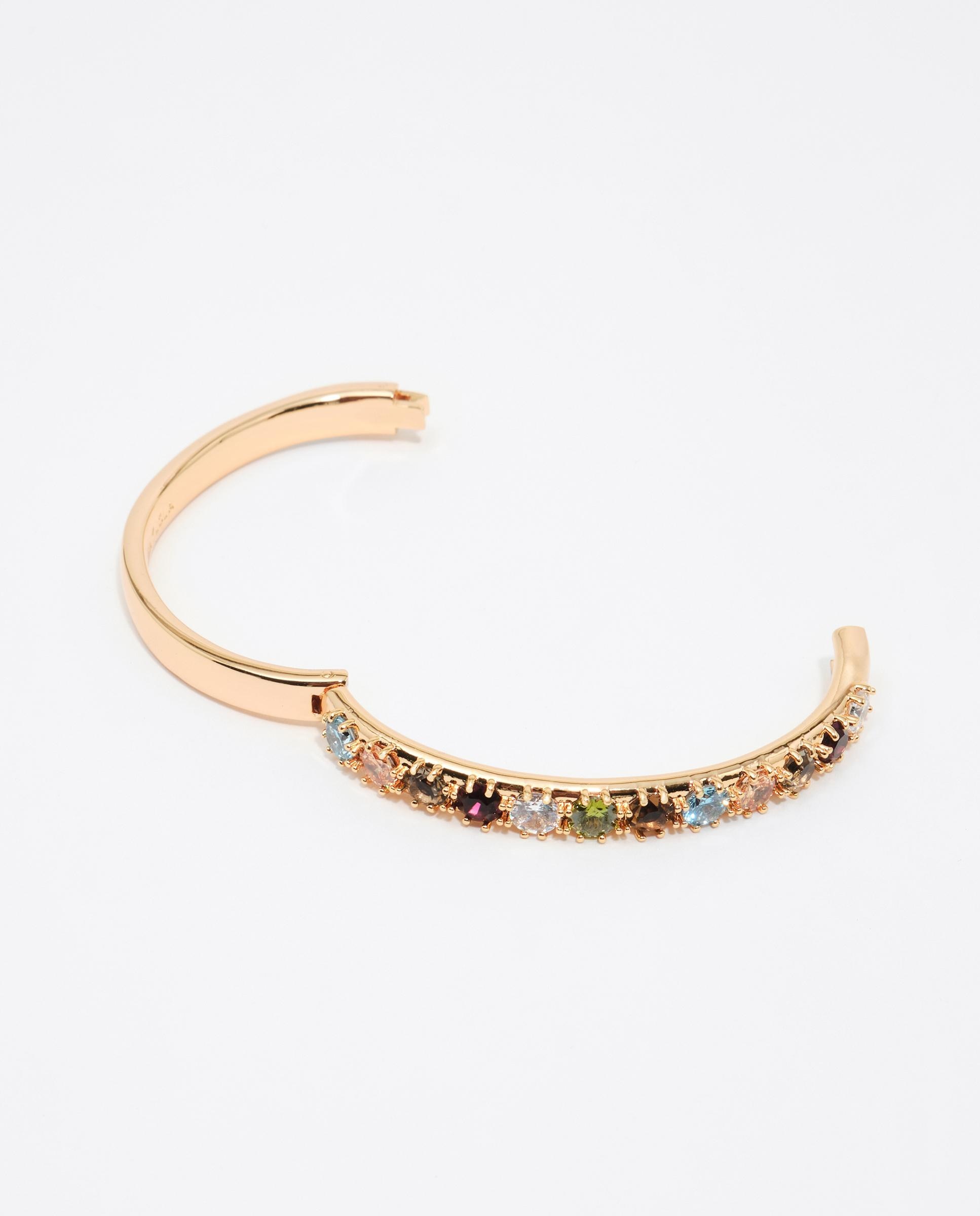Pulseira Rígida Cristais Dourado-4