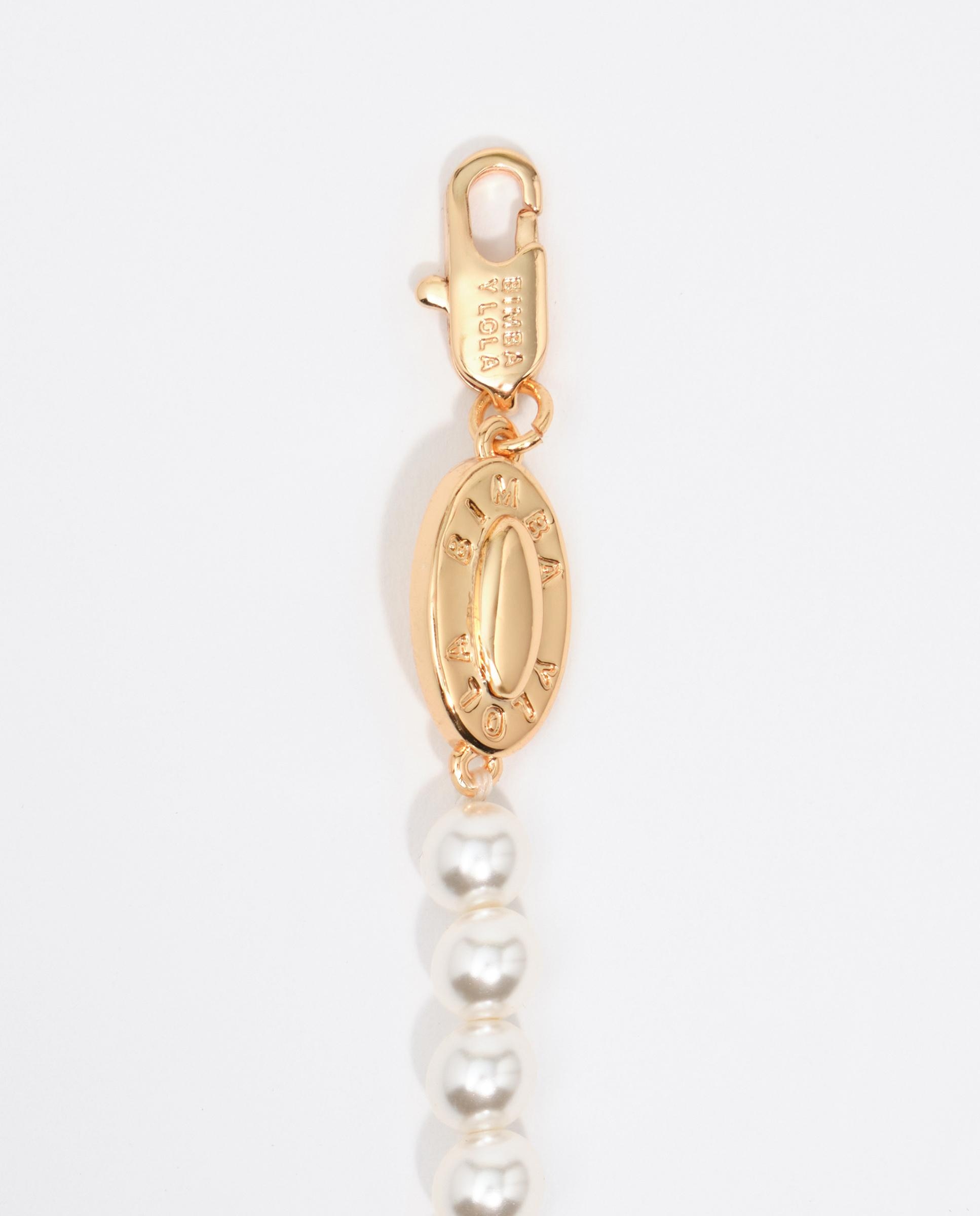 Pulseira de Pérolas e Cristais Dourado-4