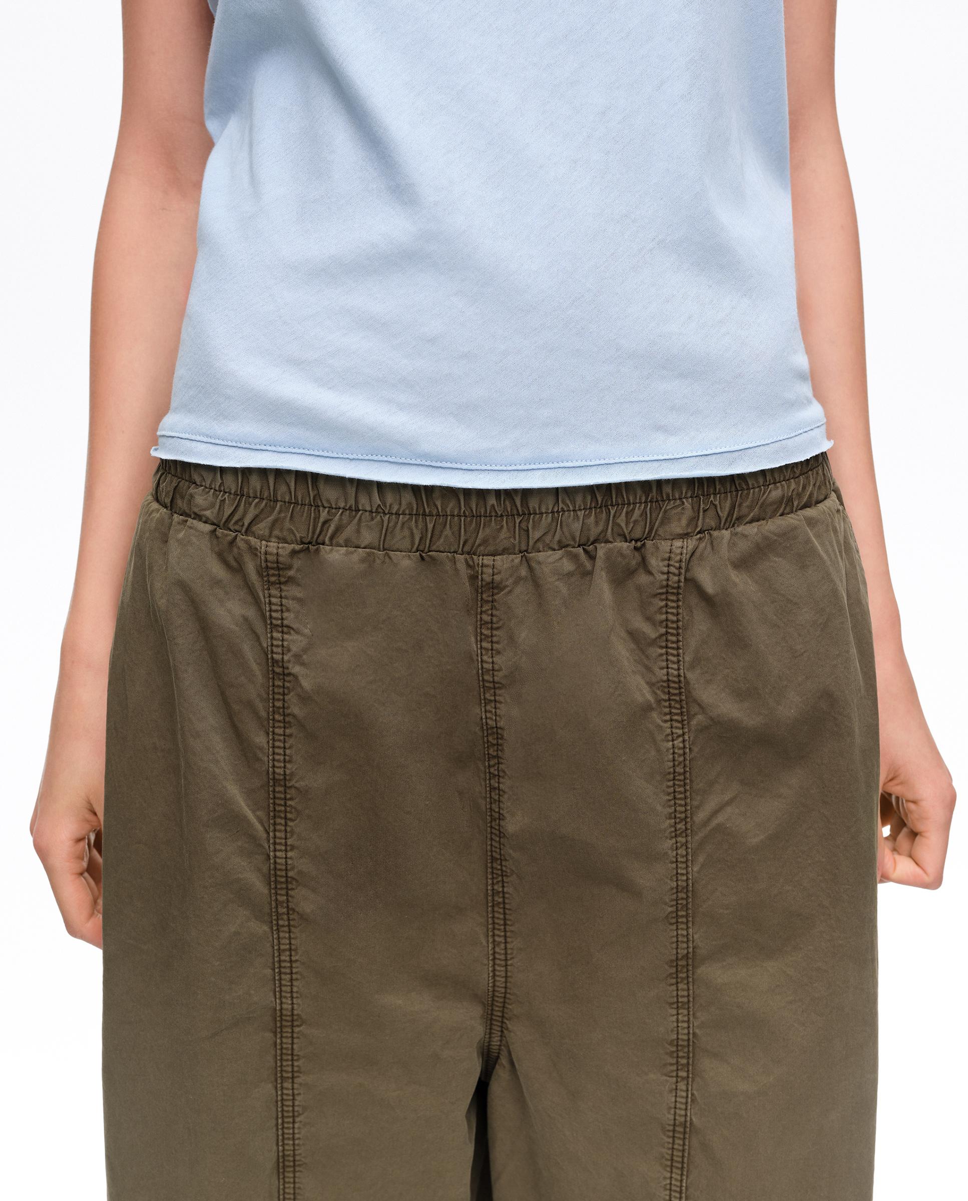 Calças Jogger com Pespontos Decorativos Caqui-2