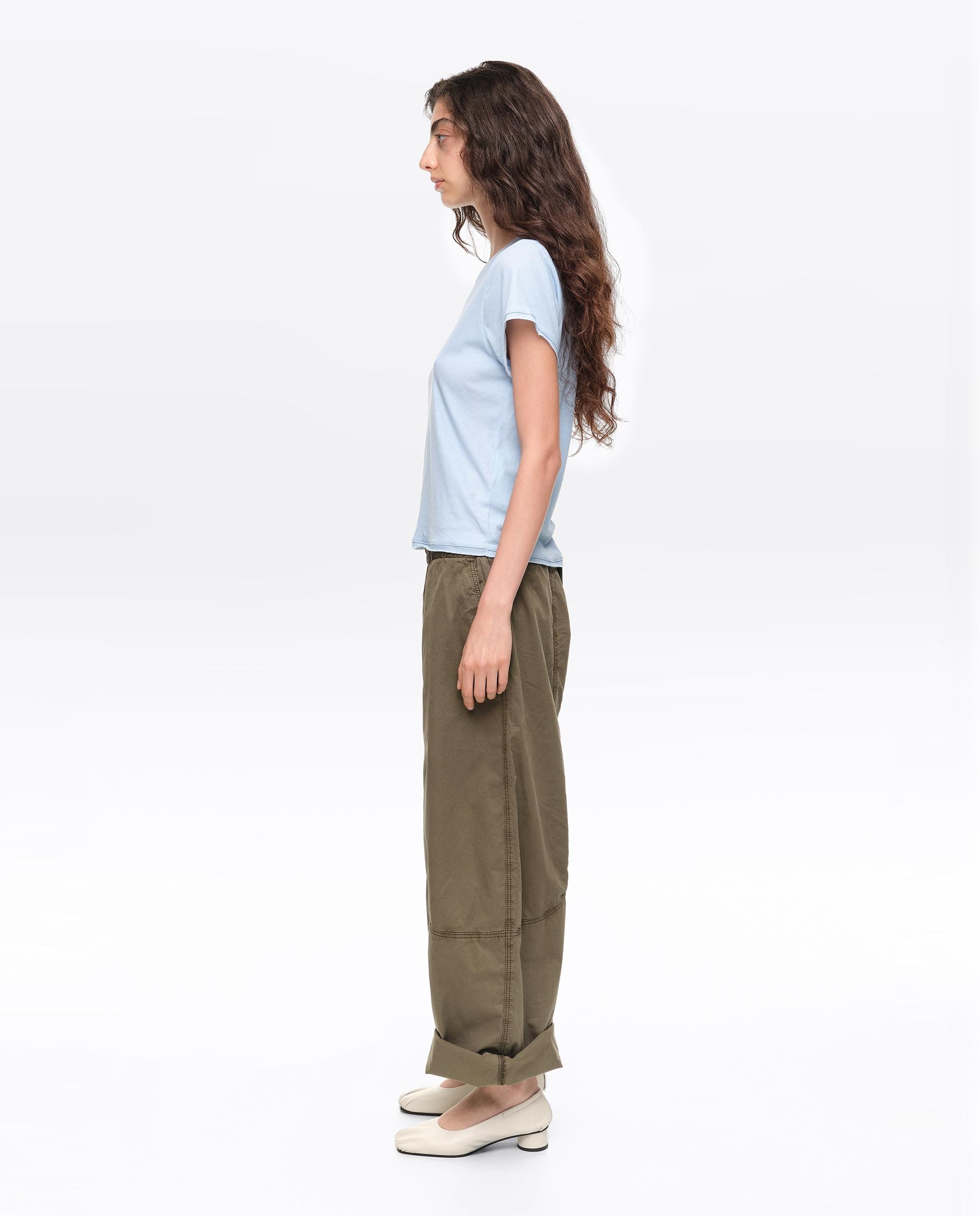 Calças Jogger com Pespontos Decorativos Caqui-3