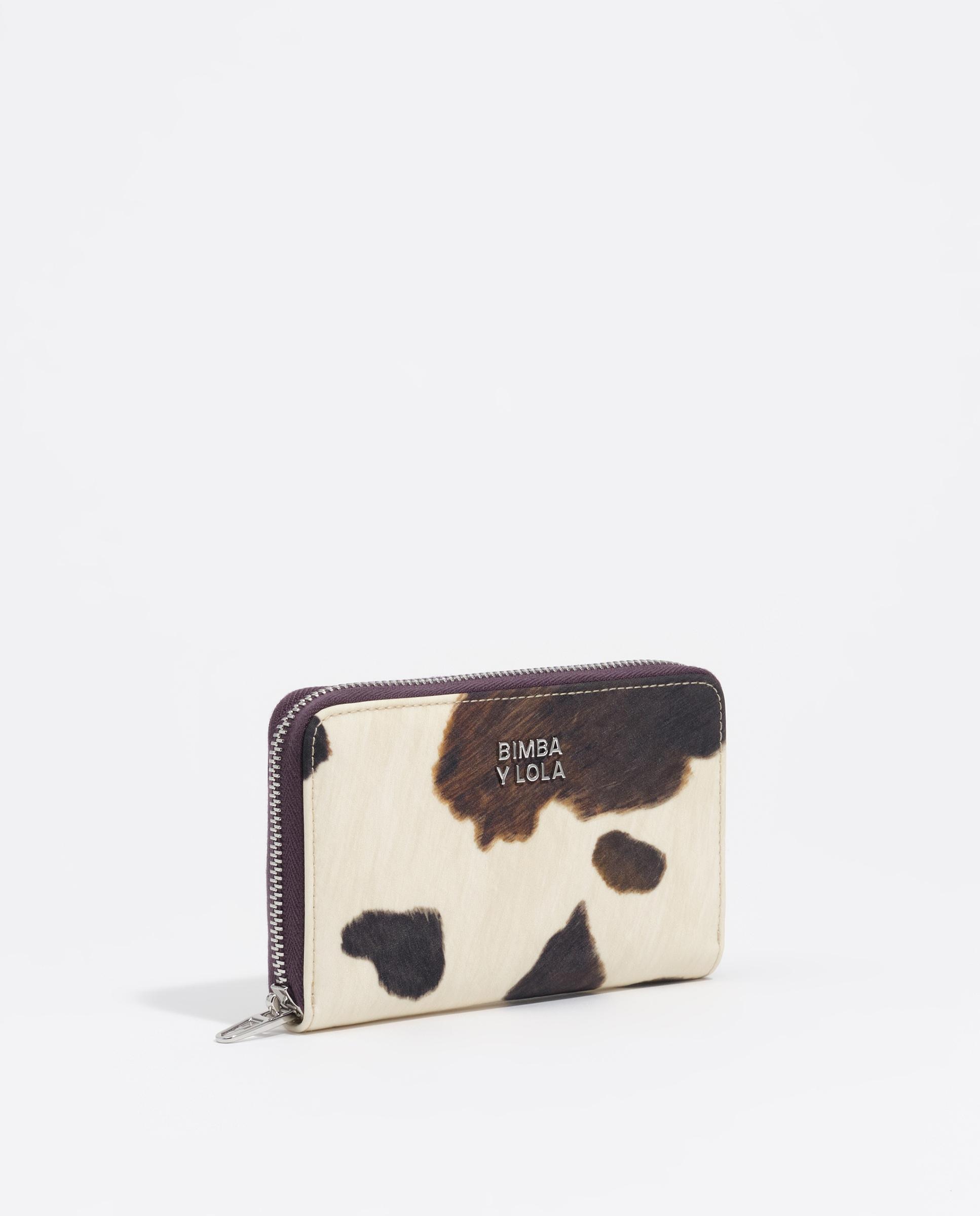 Carteira com Fecho Zip Média em Nylon Pony Branco-2
