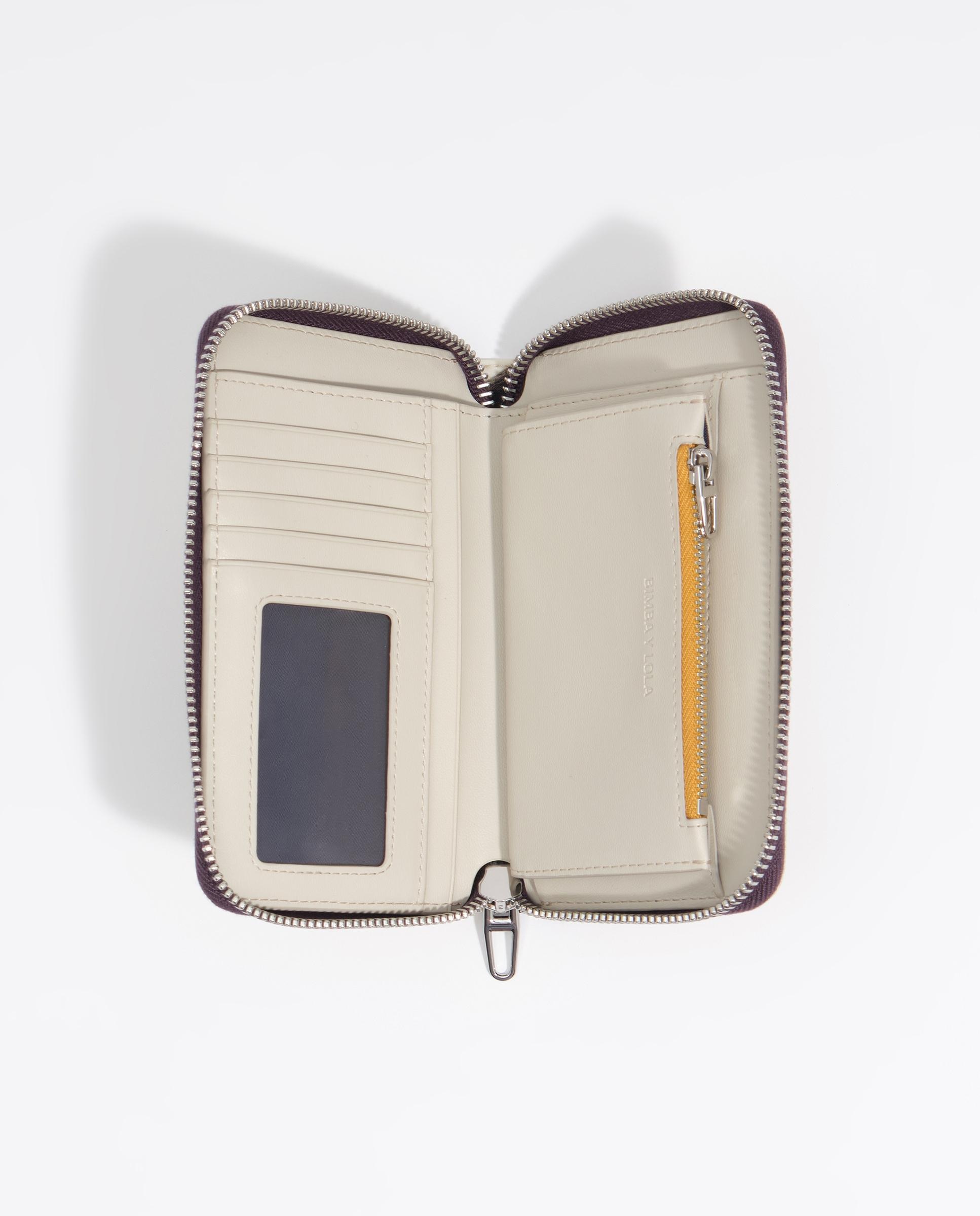 Carteira com Fecho Zip Média em Nylon Pony Branco-4