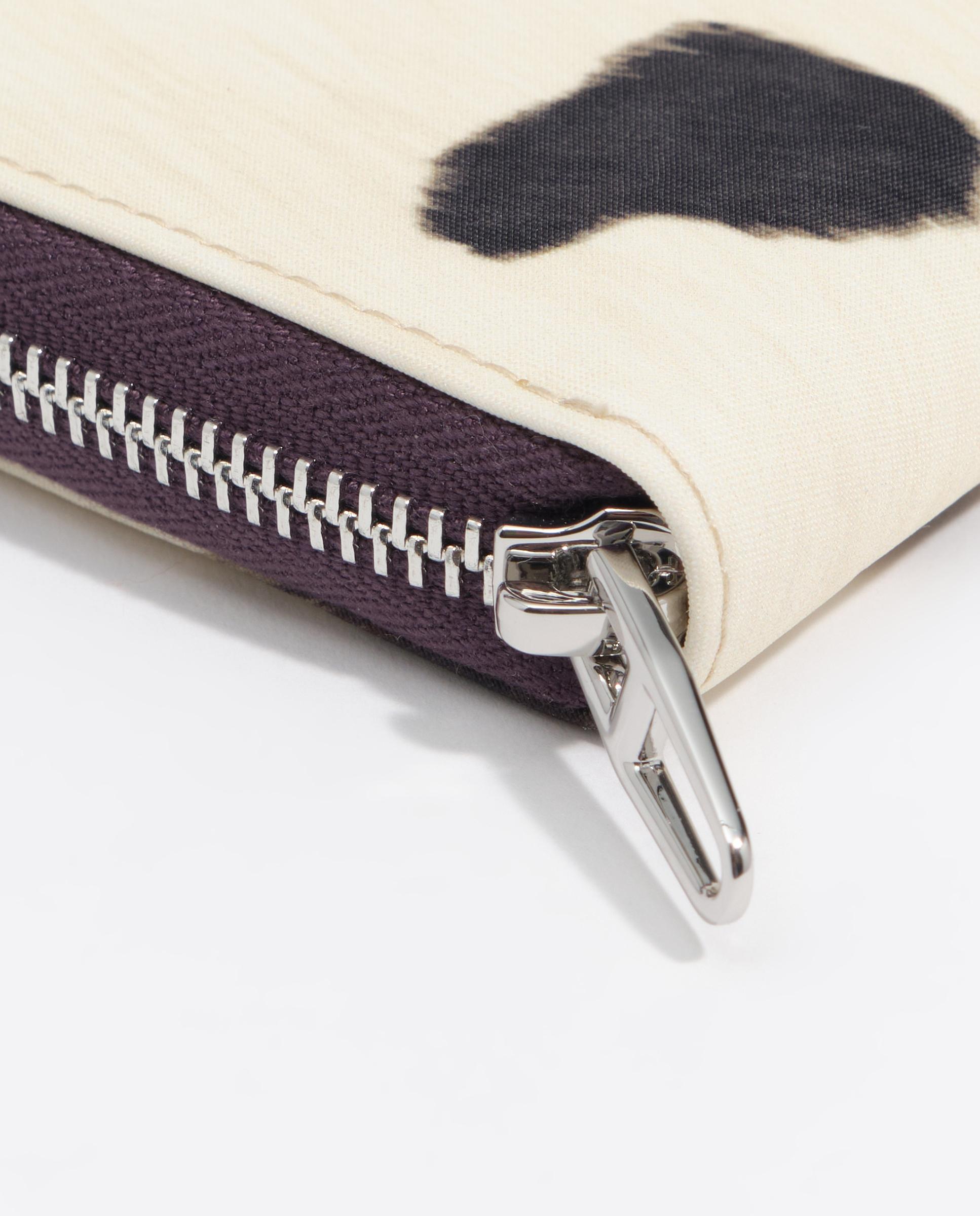 Carteira com Fecho Zip Média em Nylon Pony Branco-5