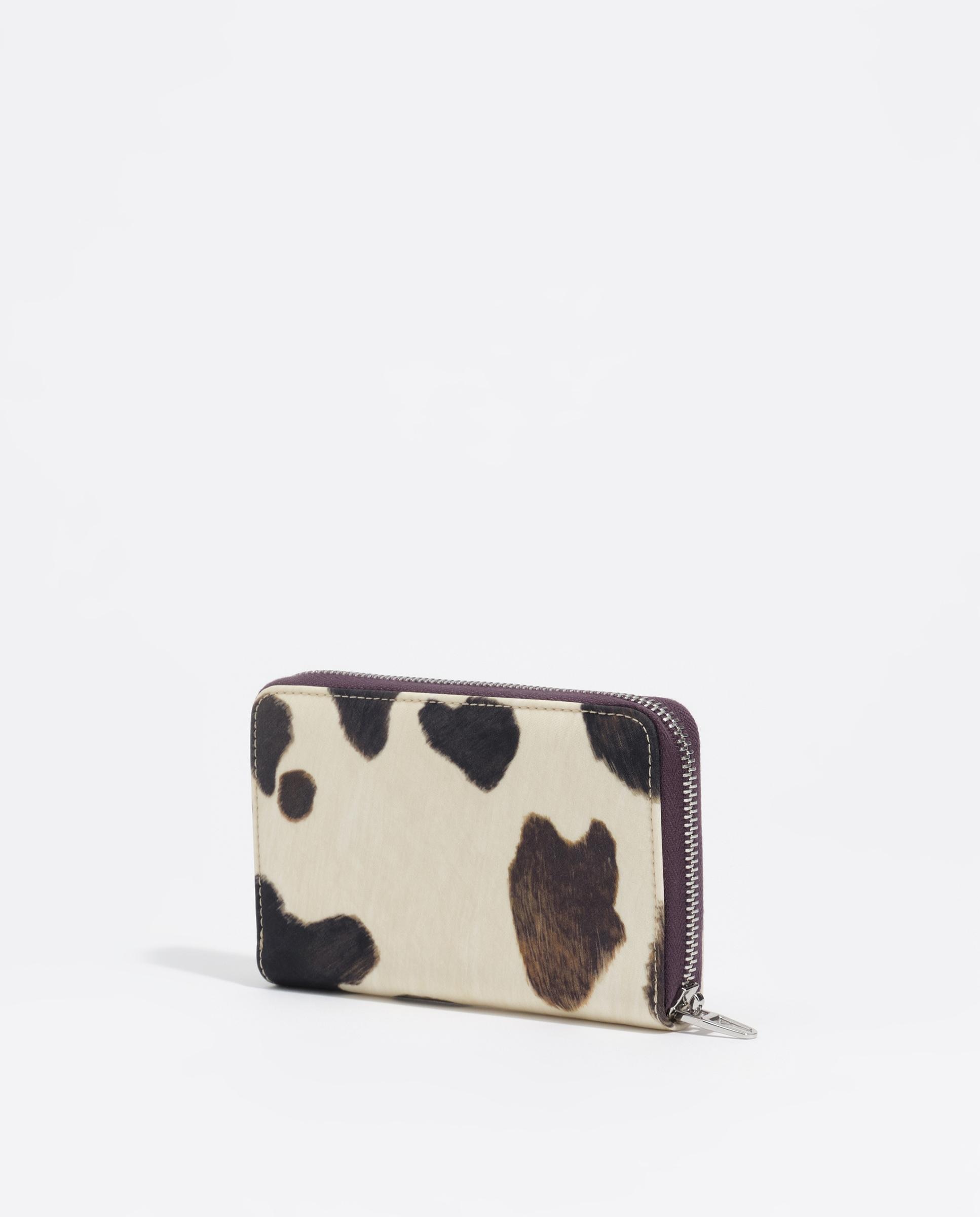 Carteira com Fecho Zip Média em Nylon Pony Branco-6