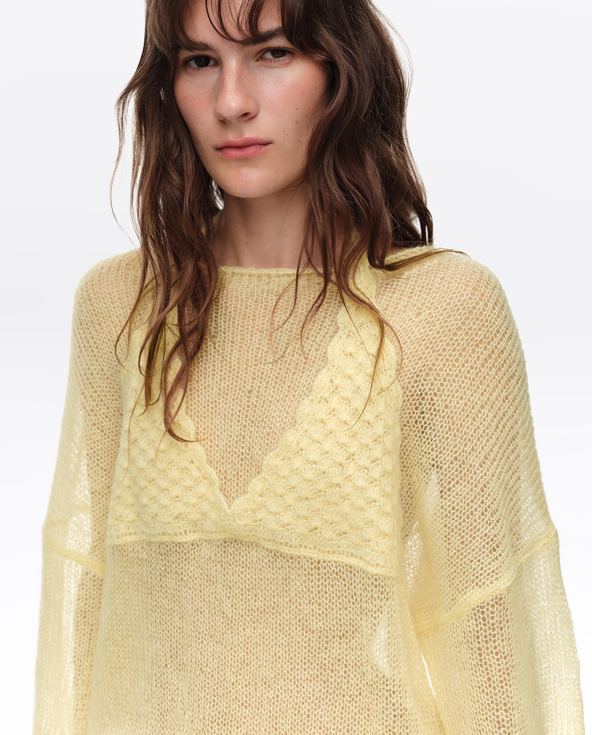 Camisola em Mohair com Top Sobreposto Amarelo-2