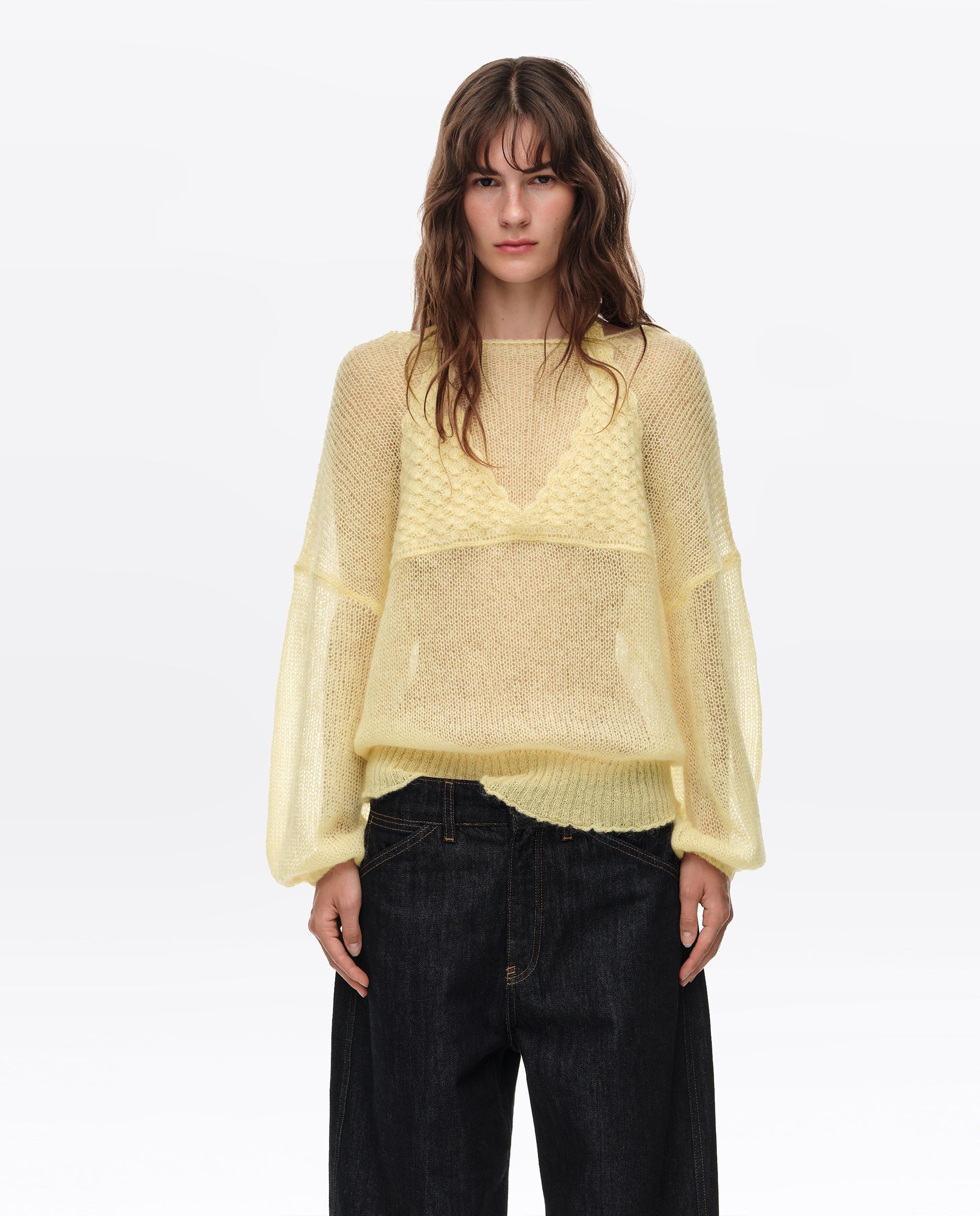 Imagem 0 de Camisola em Mohair com Top Sobreposto