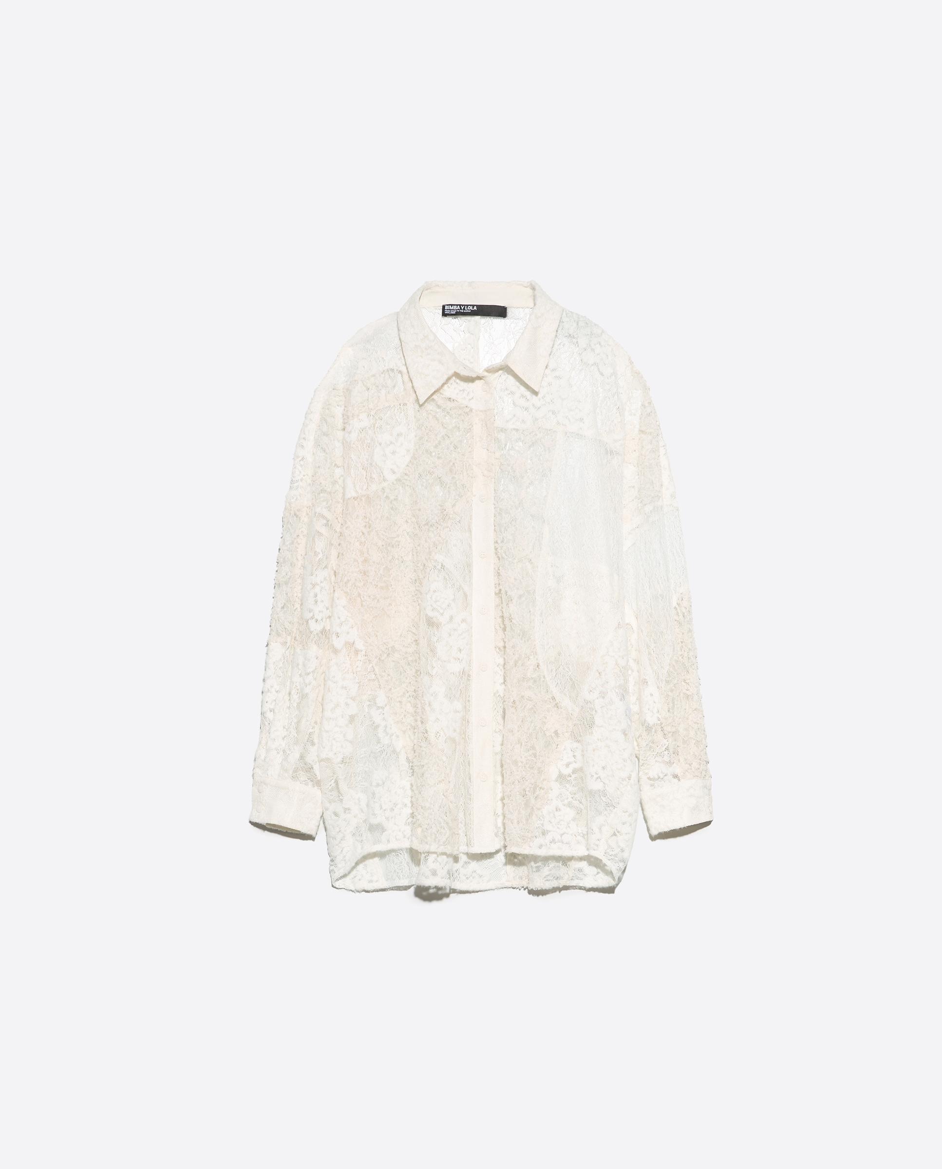 Camisa Oversize Patchwork Rendas Marfim-5