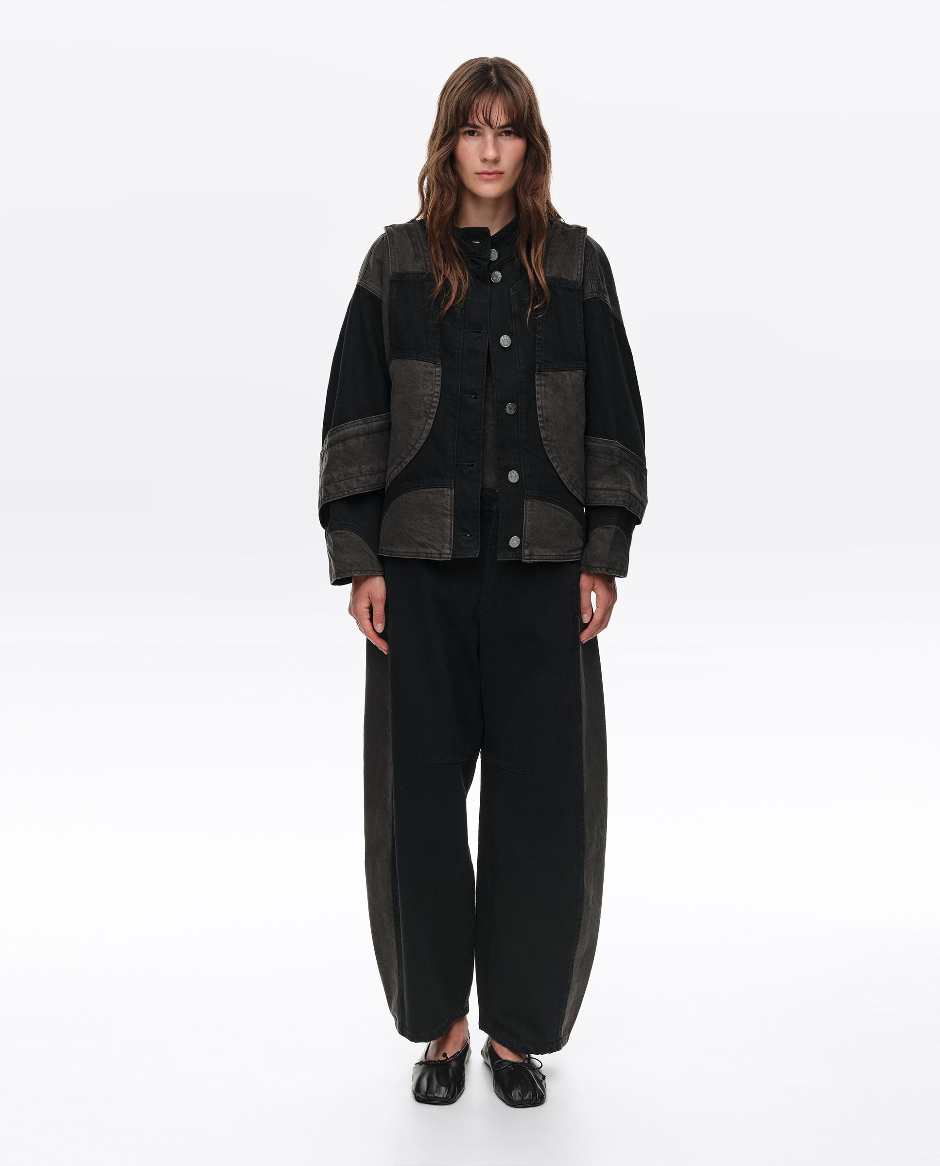 Imagem 0 de Blusão Denim Oversize Bicolor