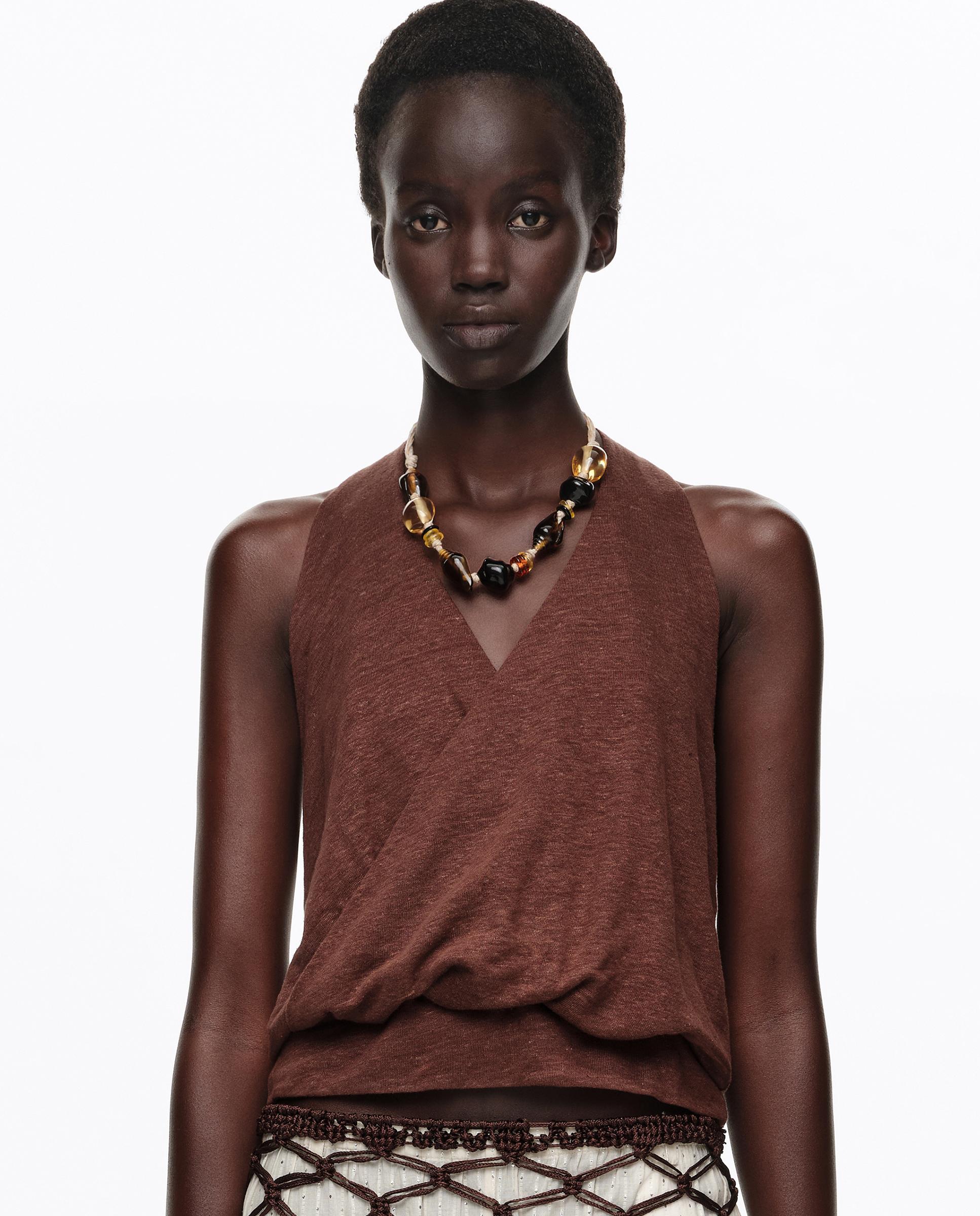 Imagem 0 de Top Halter Cruzado de Linho
