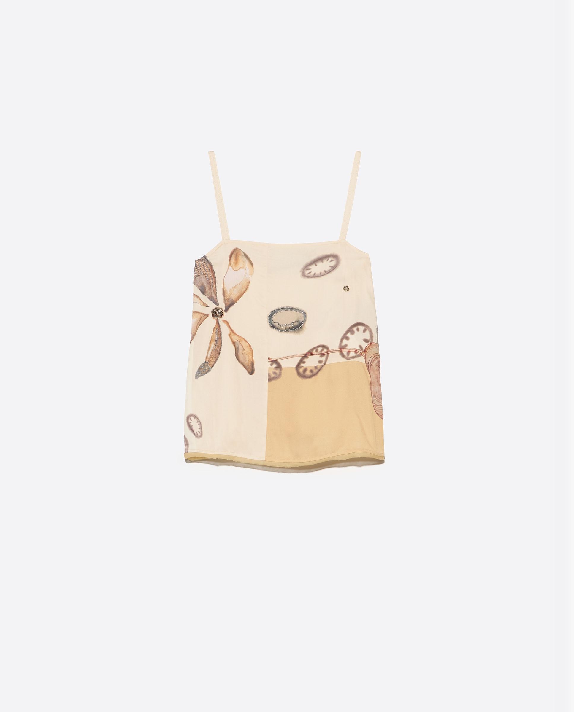 Top de Alças com Estampado Magical Forest Creme-5