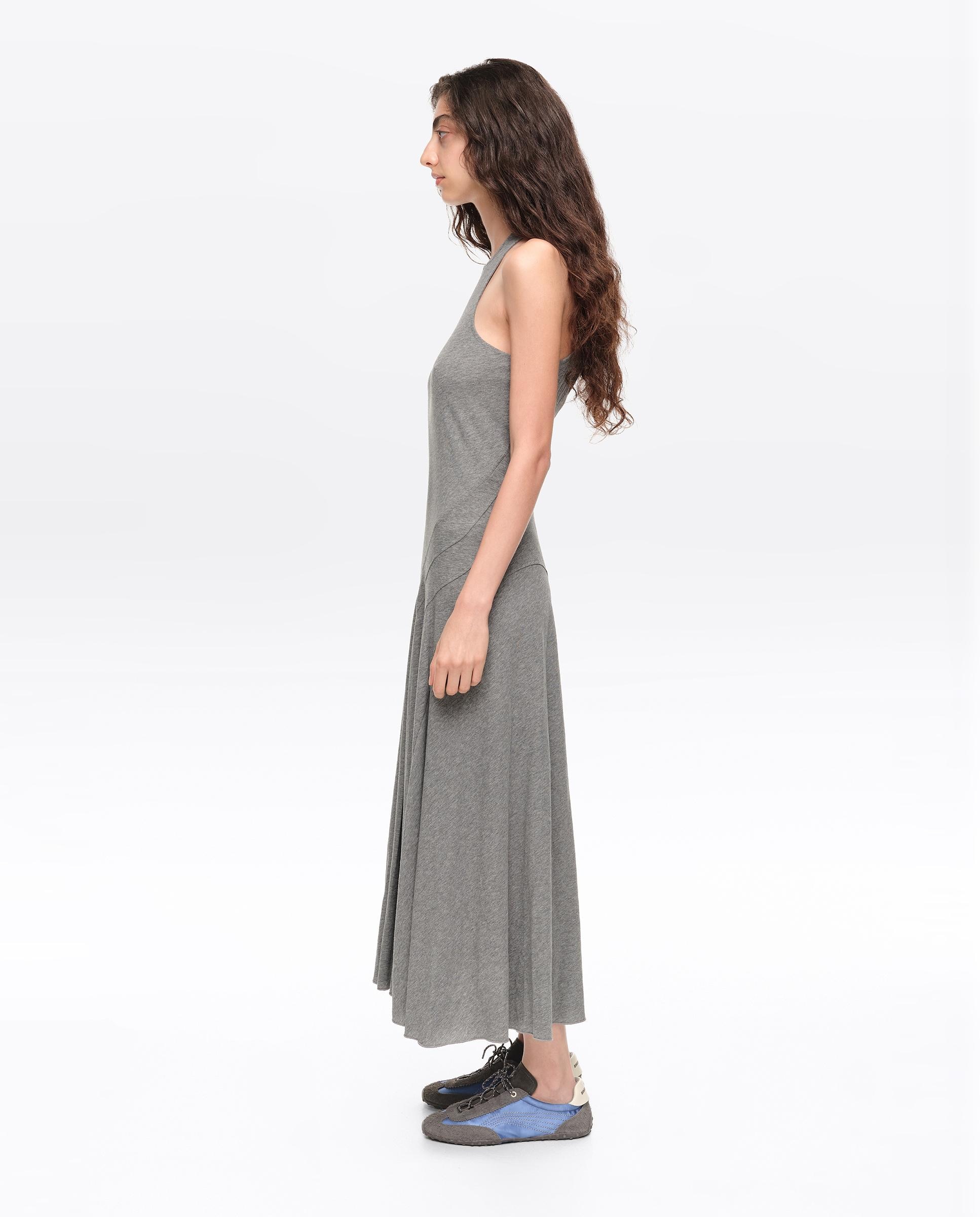 Vestido Midi sem Mangas Cinzento-claro-3
