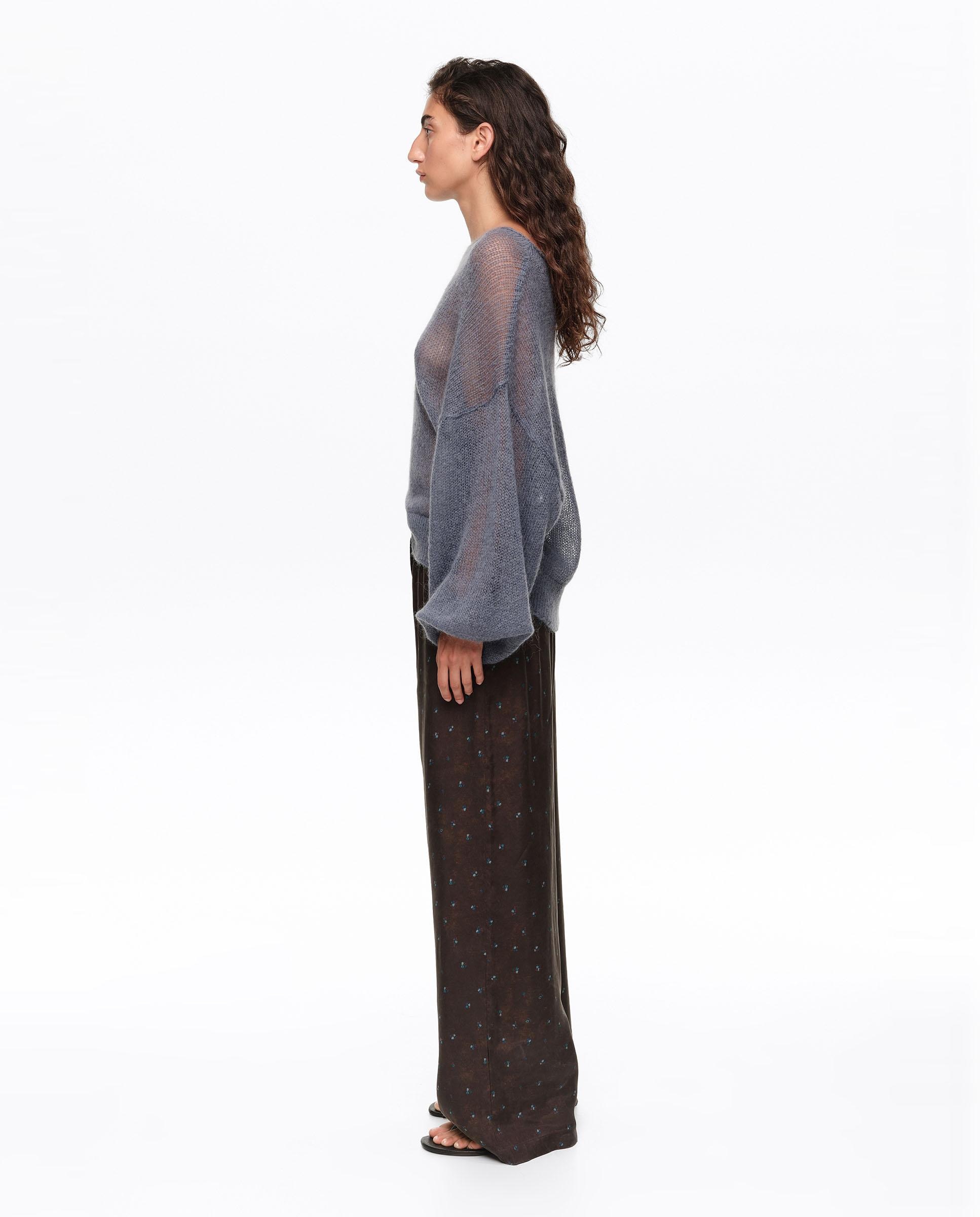 Camisola Mohair com Decote À Barco Azul-claro-3