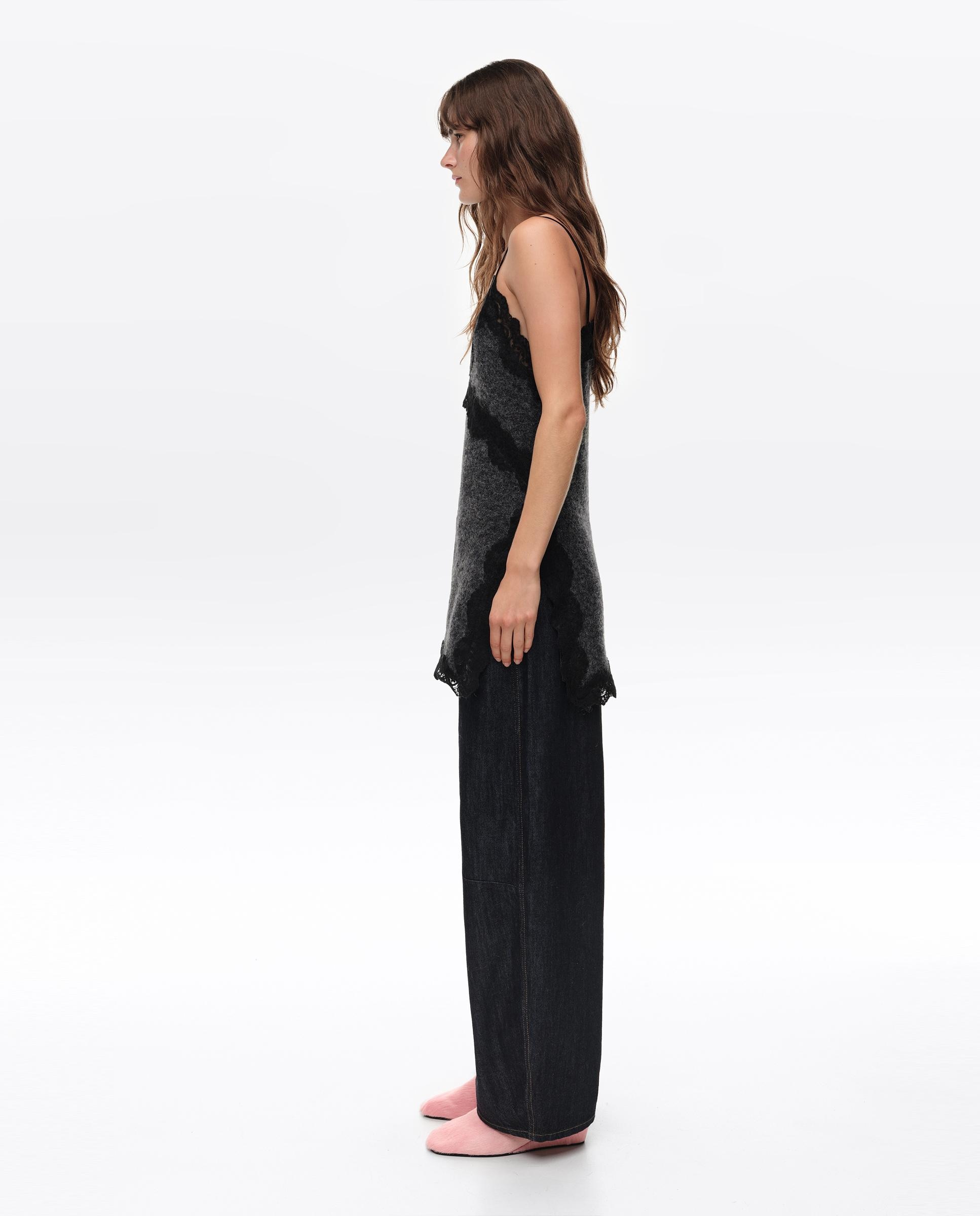 Top Mohair Rendas Cinzento-3