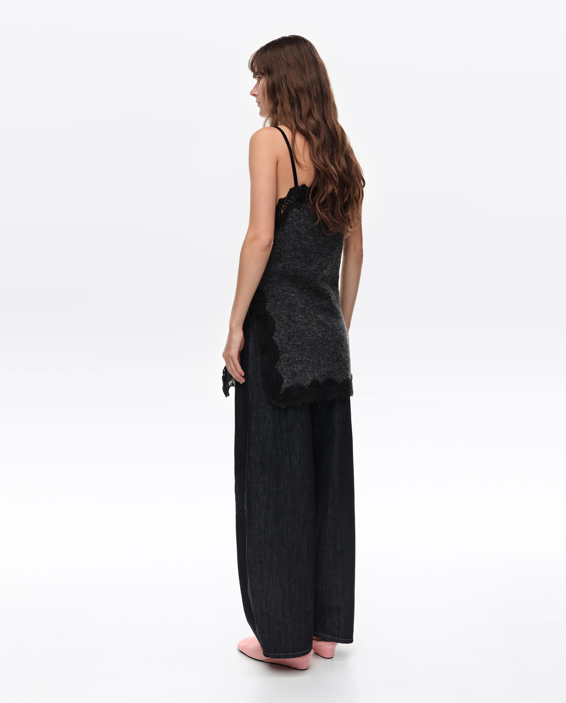 Top Mohair Rendas Cinzento-4