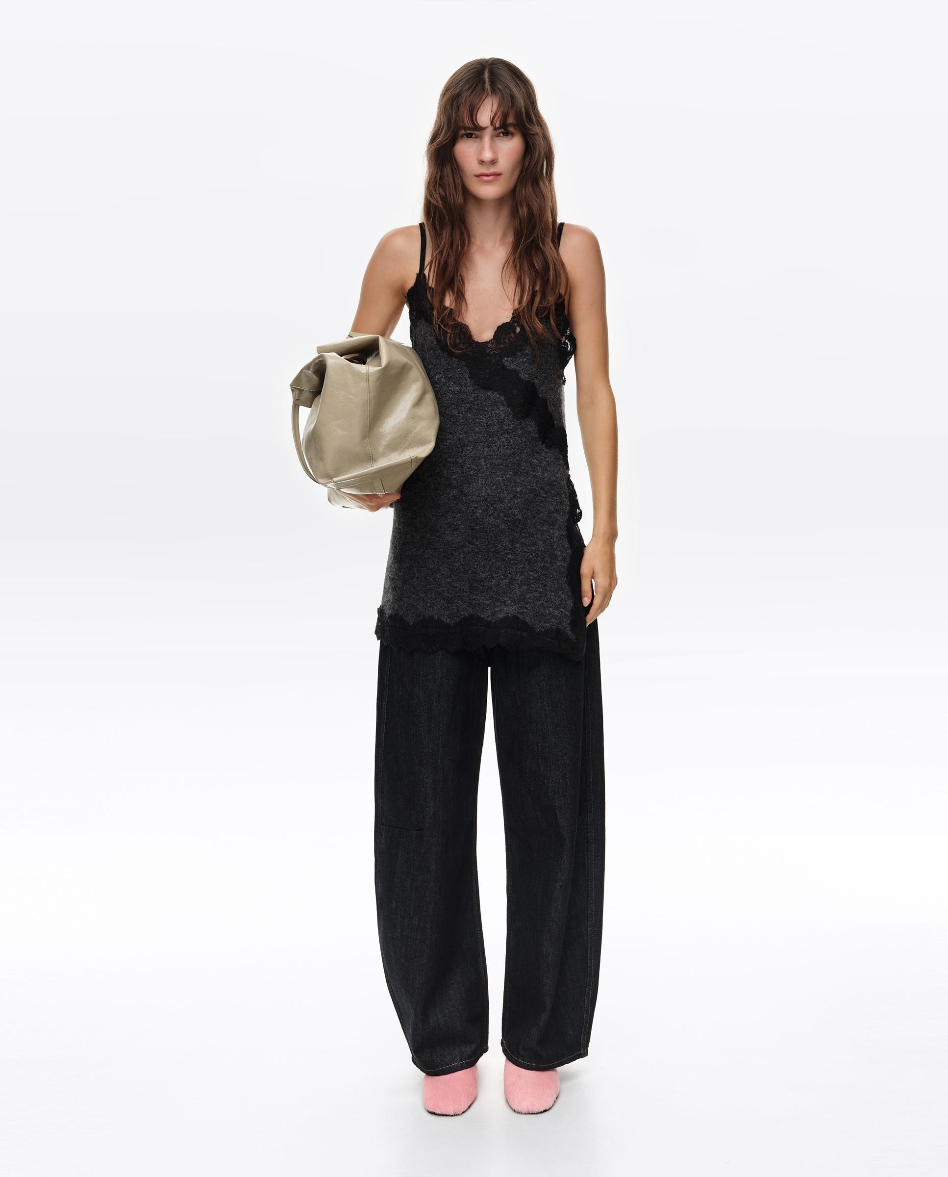 Top Mohair Rendas Cinzento-6