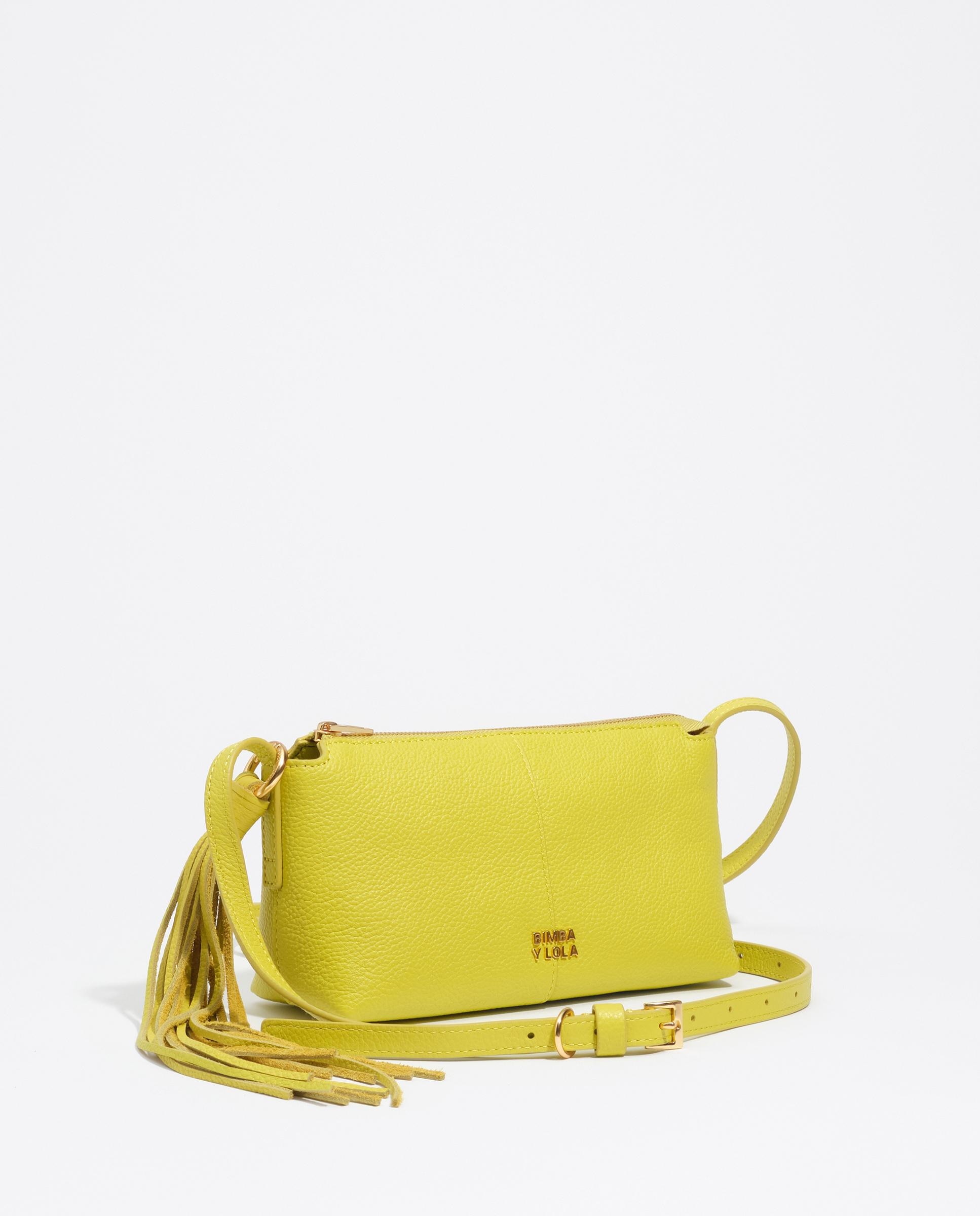 Mala a Tiracolo Mini Pele Amarelo-2
